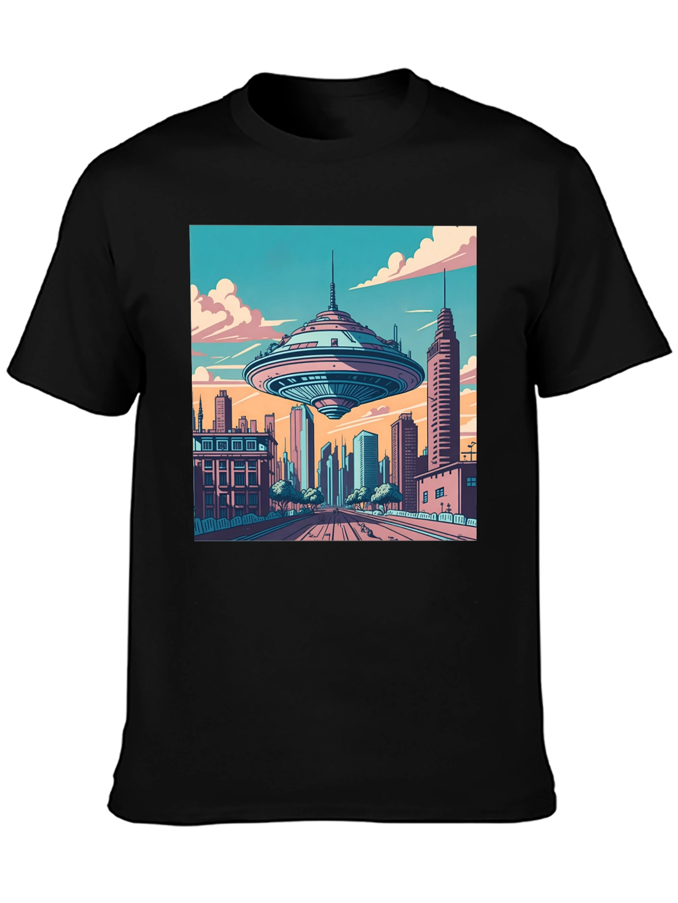 Retro Future City Graphic Tee