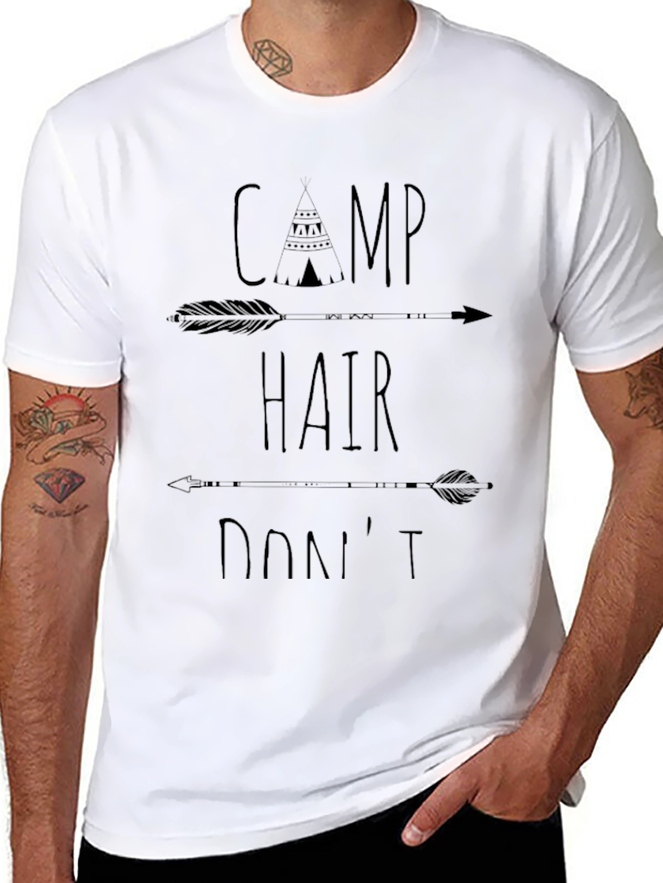 Camp Hair Dont Care Black Graphic Tee