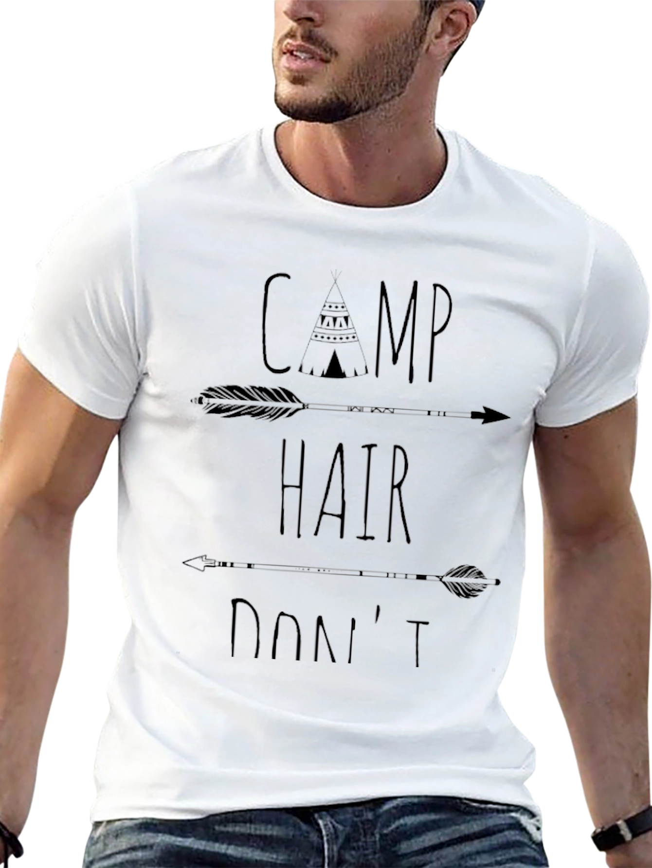 Camp Hair Dont Care Black Graphic Tee