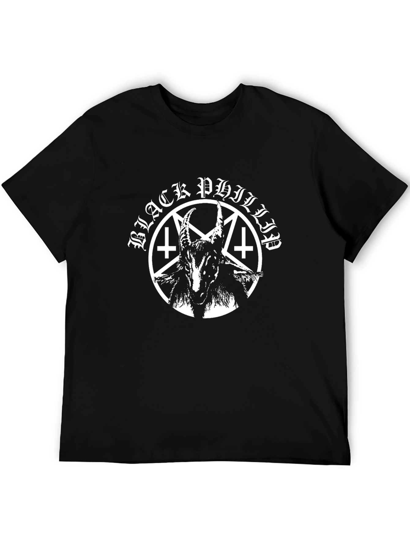 Black Phillip T-Shirt Goat Baphomet Satanic Design