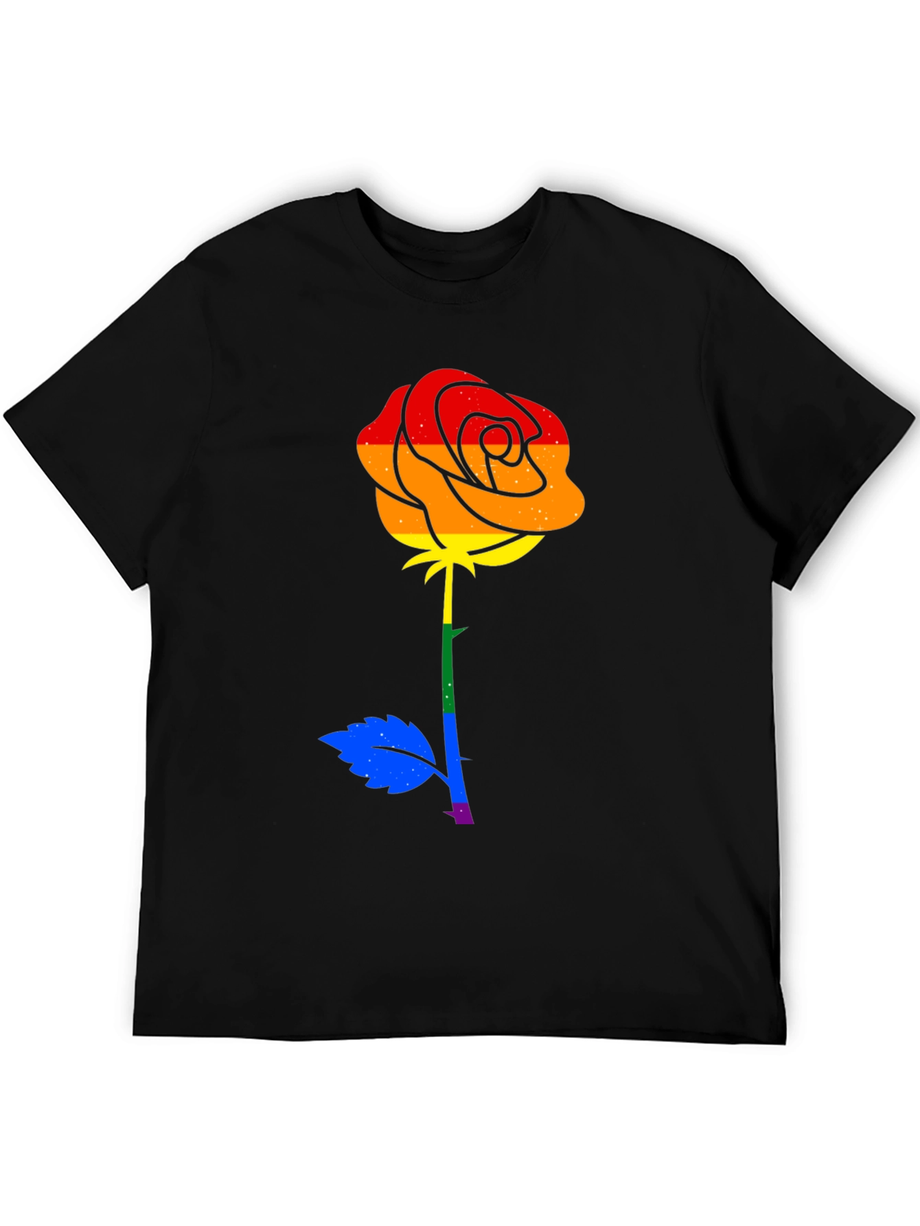 Pride Rose Graphic Tee - Black