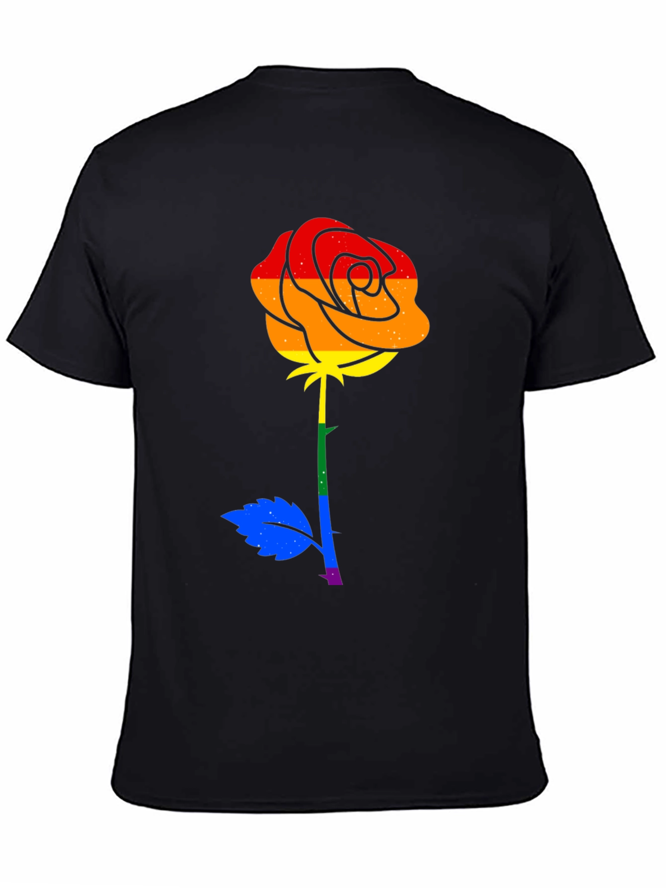 Pride Rose Graphic Tee - Black
