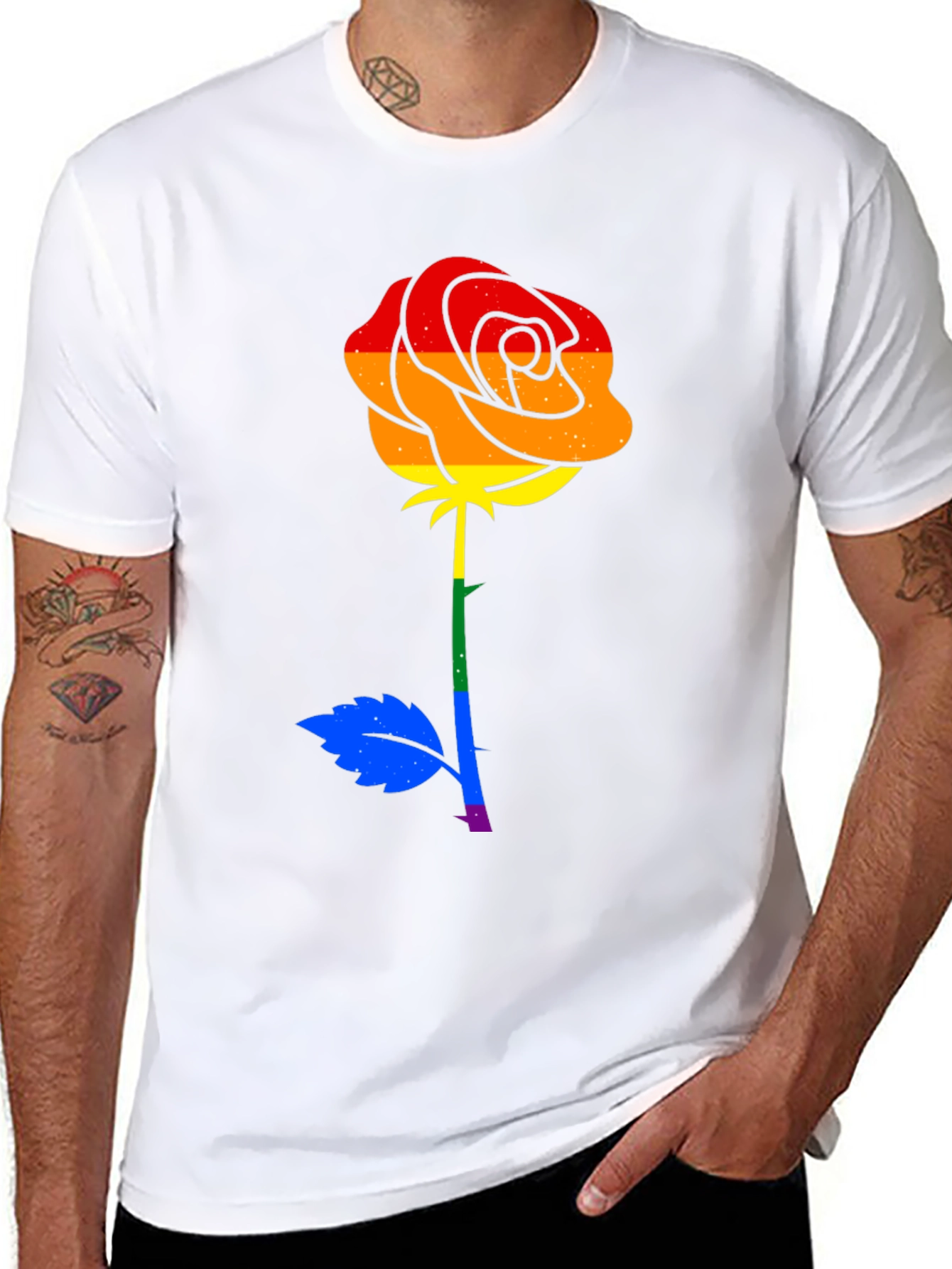 Pride Rose Graphic Tee - Black