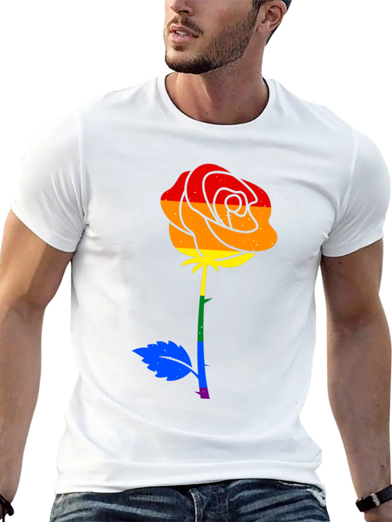 Pride Rose Graphic Tee - Black