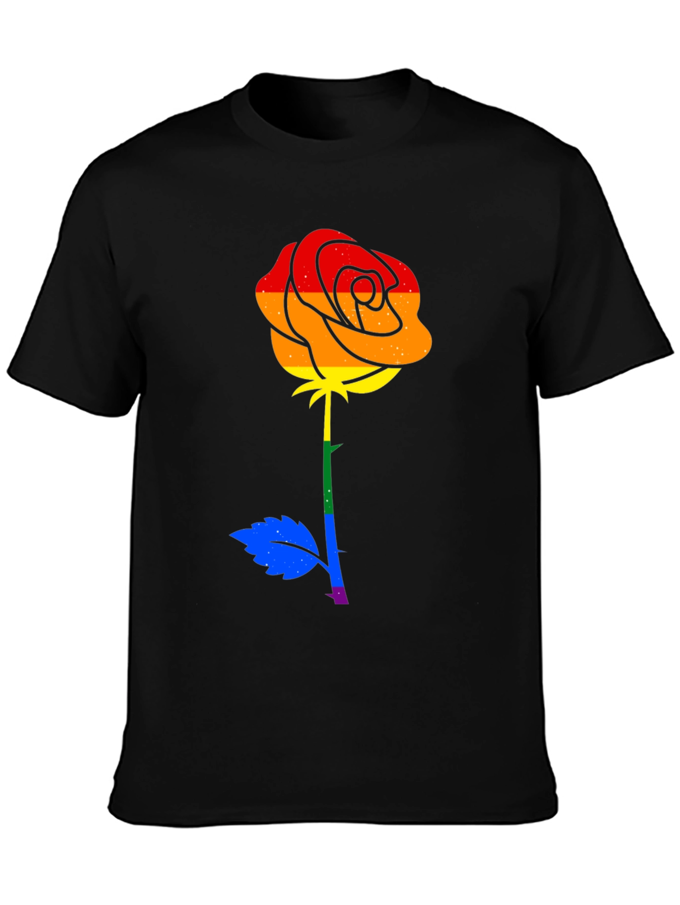 Pride Rose Graphic Tee - Black