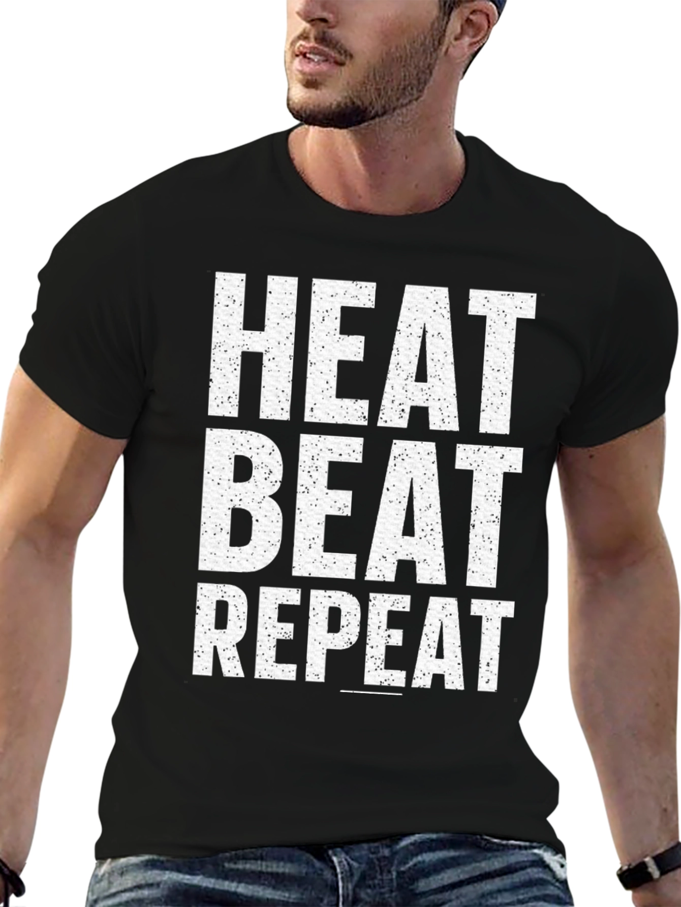 Heat Beat Repeat Graphic Tee - Black