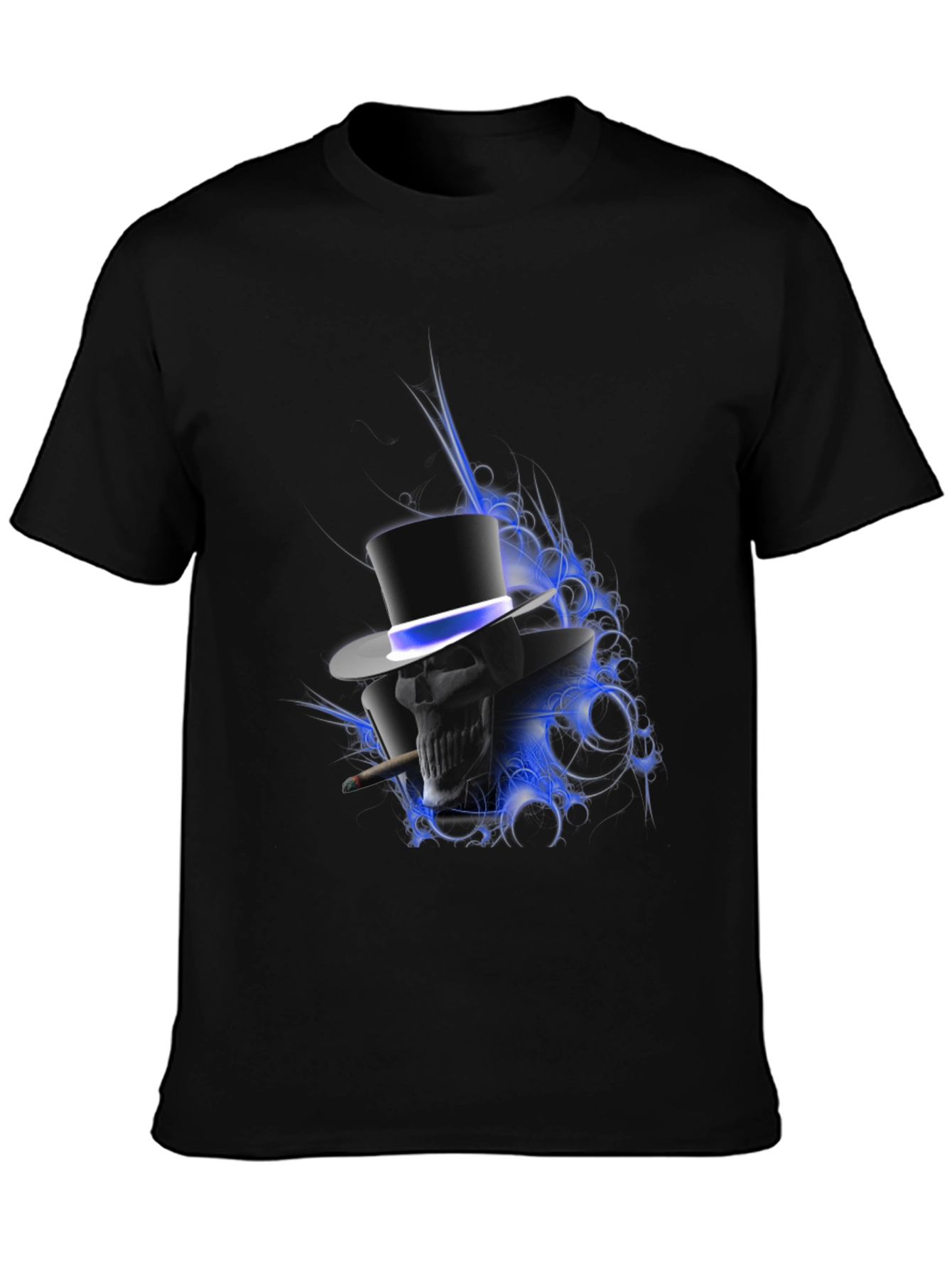 Skull in Top Hat Graphic T-Shirt