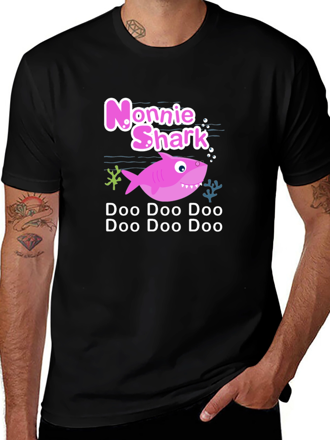 Nonnie Shark Doo Doo T-Shirt - Black