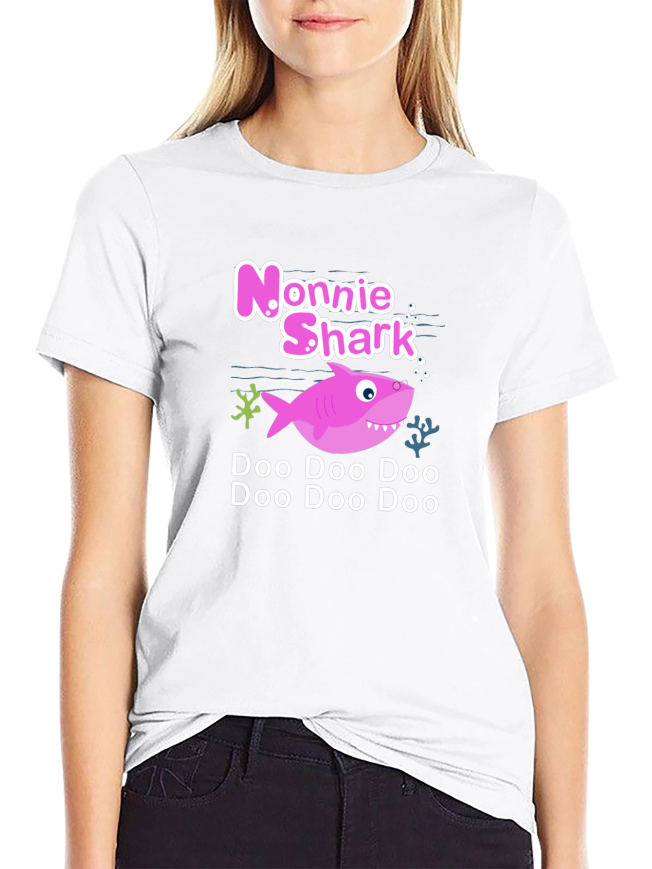 Nonnie Shark Doo Doo T-Shirt - Black