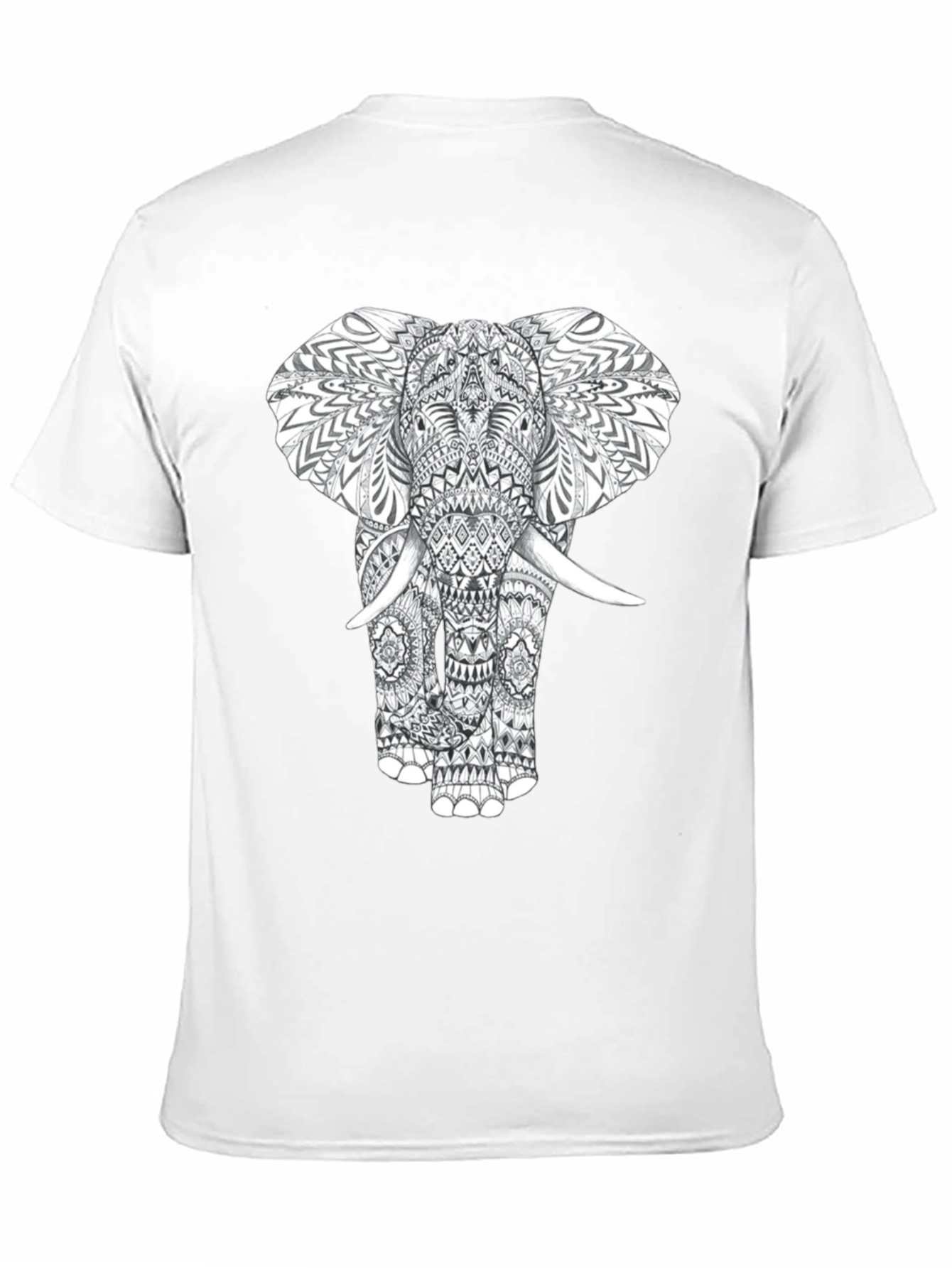 Elephant Graphic Print Mens Black T-Shirt