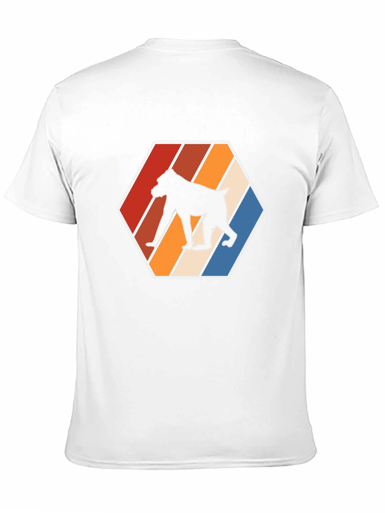 Retro Baboon Graphic Tee - Cool Hexagon Design