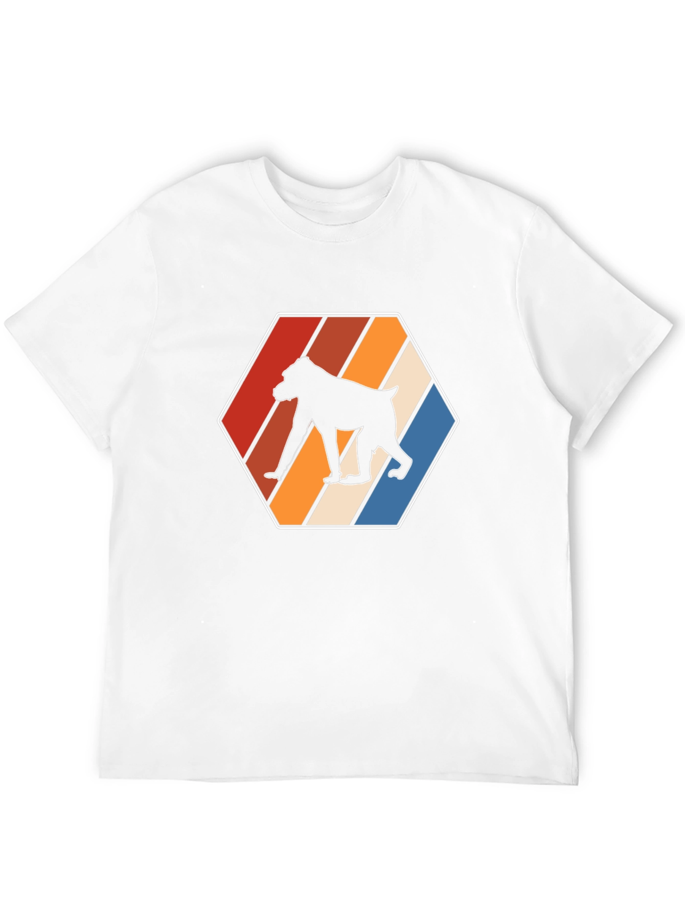 Retro Baboon Graphic Tee - Cool Hexagon Design