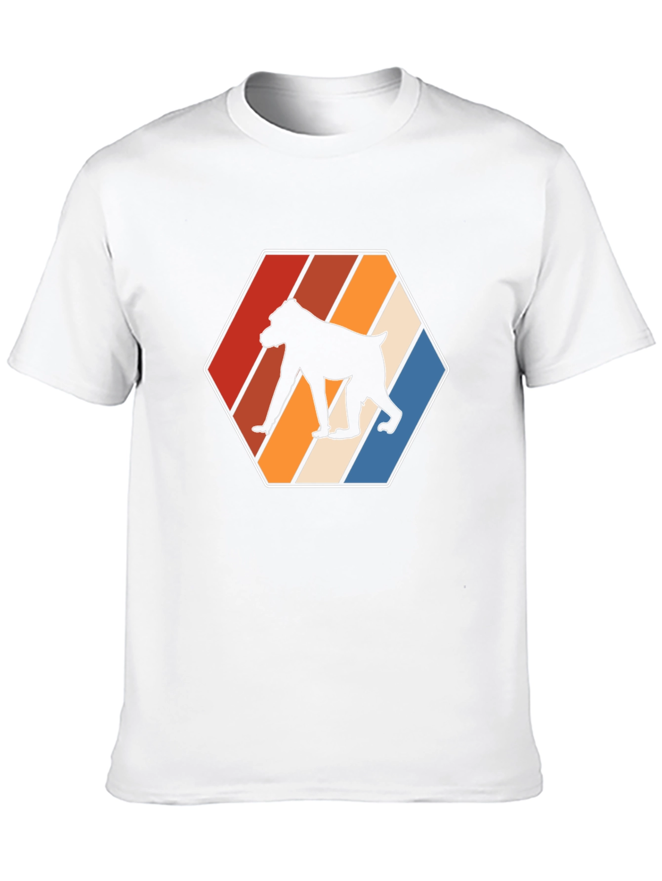 Retro Baboon Graphic Tee - Cool Hexagon Design
