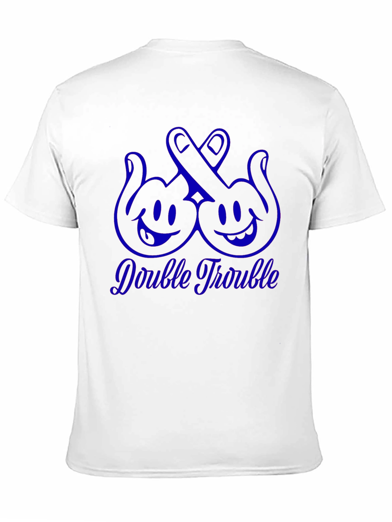 Double Trouble Graphic Tee - Black Cotton T-Shirt