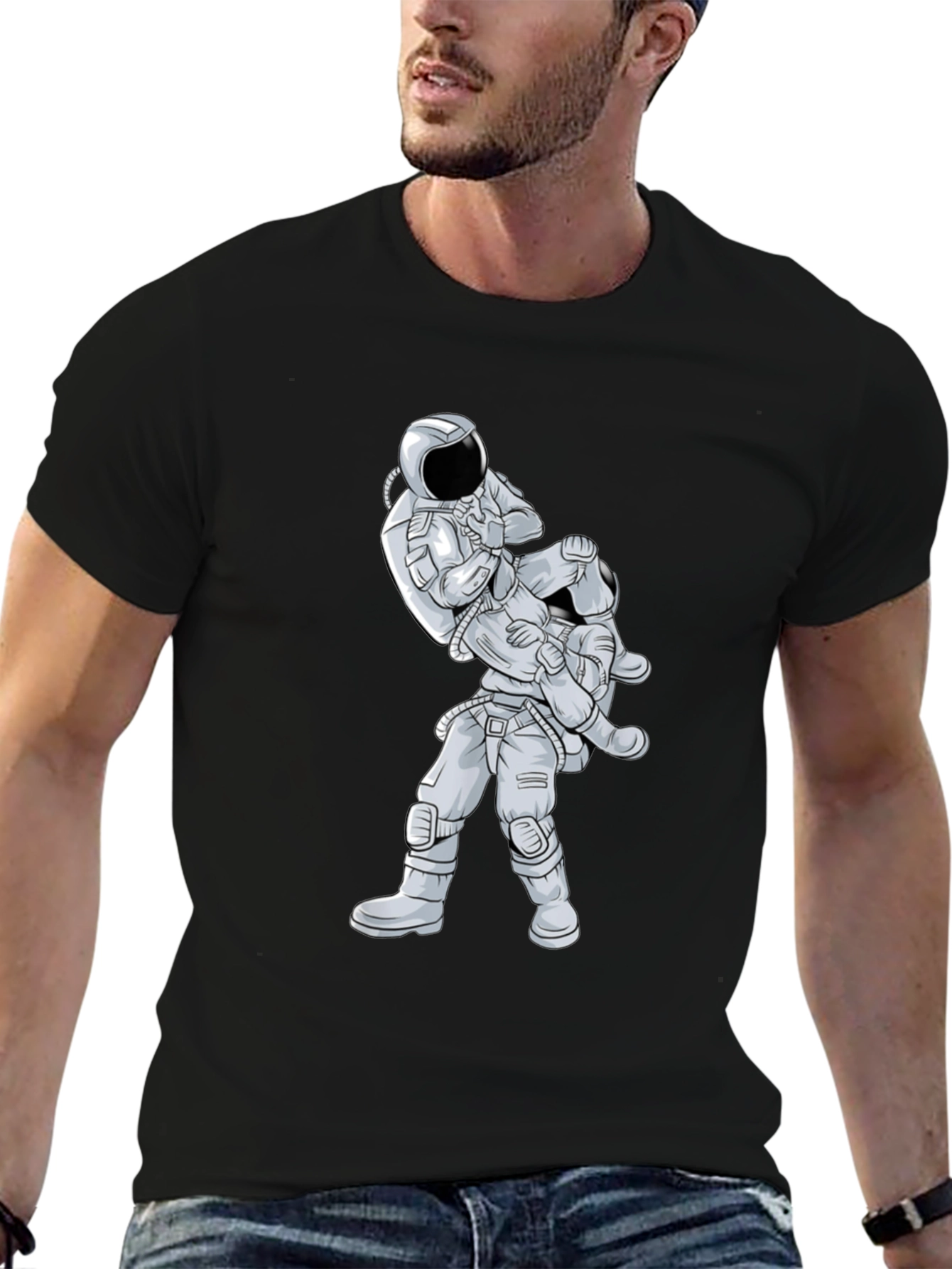 Astronaut Jiu Jitsu Graphic Tee - Black