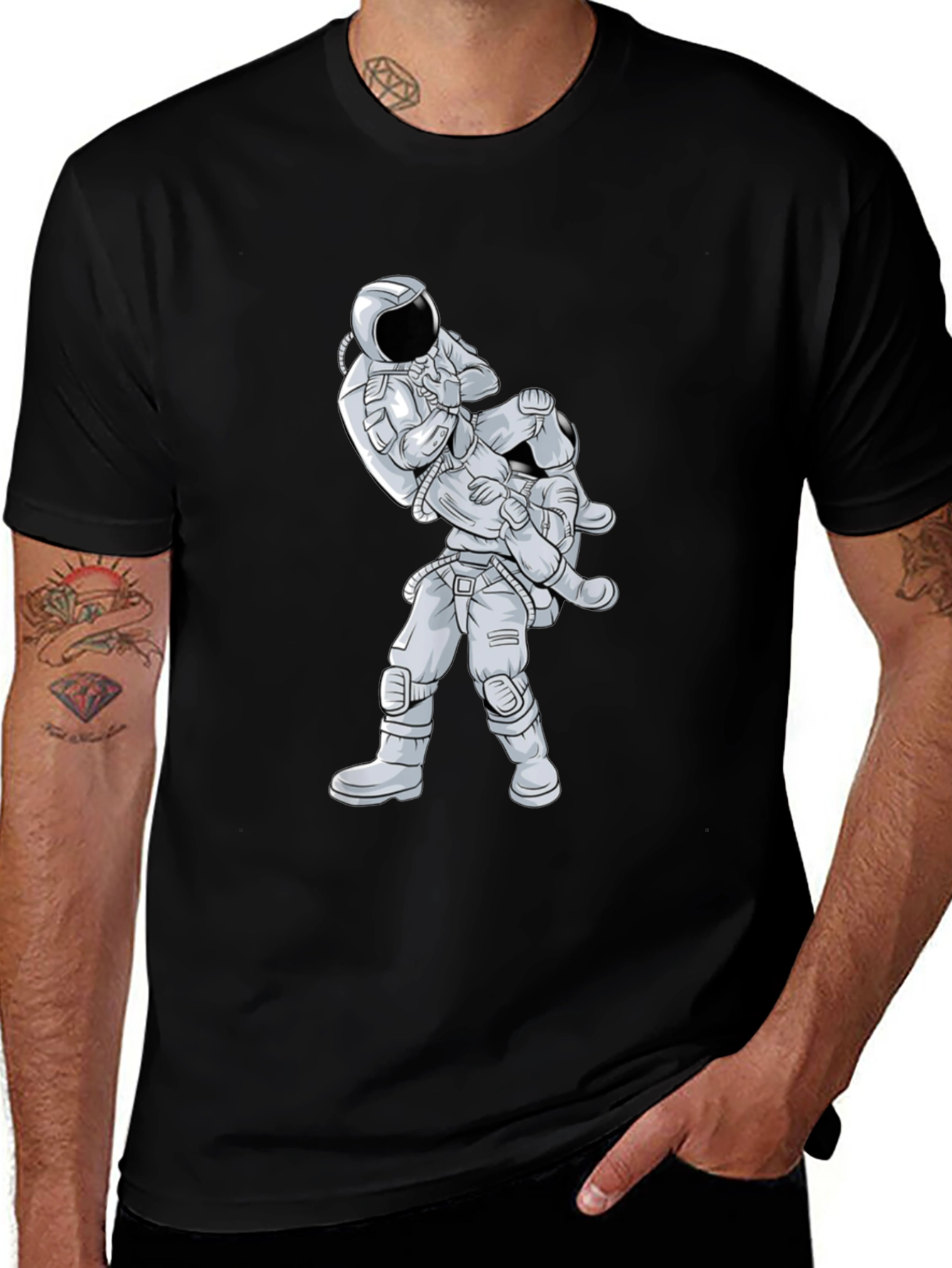 Astronaut Jiu Jitsu Graphic Tee - Black