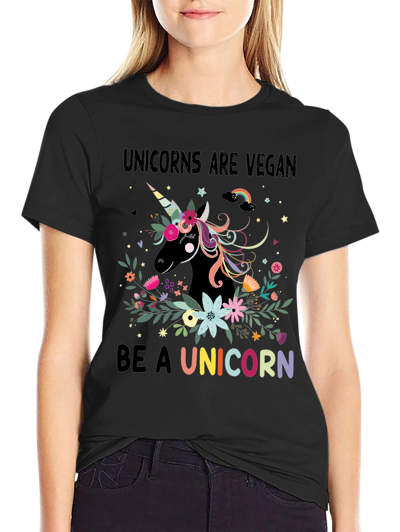 Vegan Unicorn Graphic T-Shirt