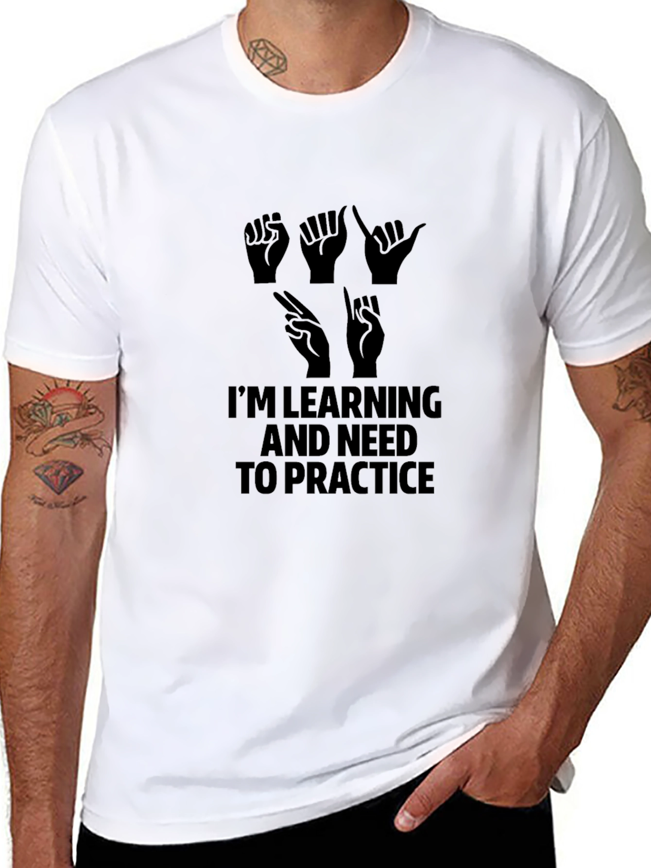 Im Learning ASL T-Shirt - Practice Sign Language
