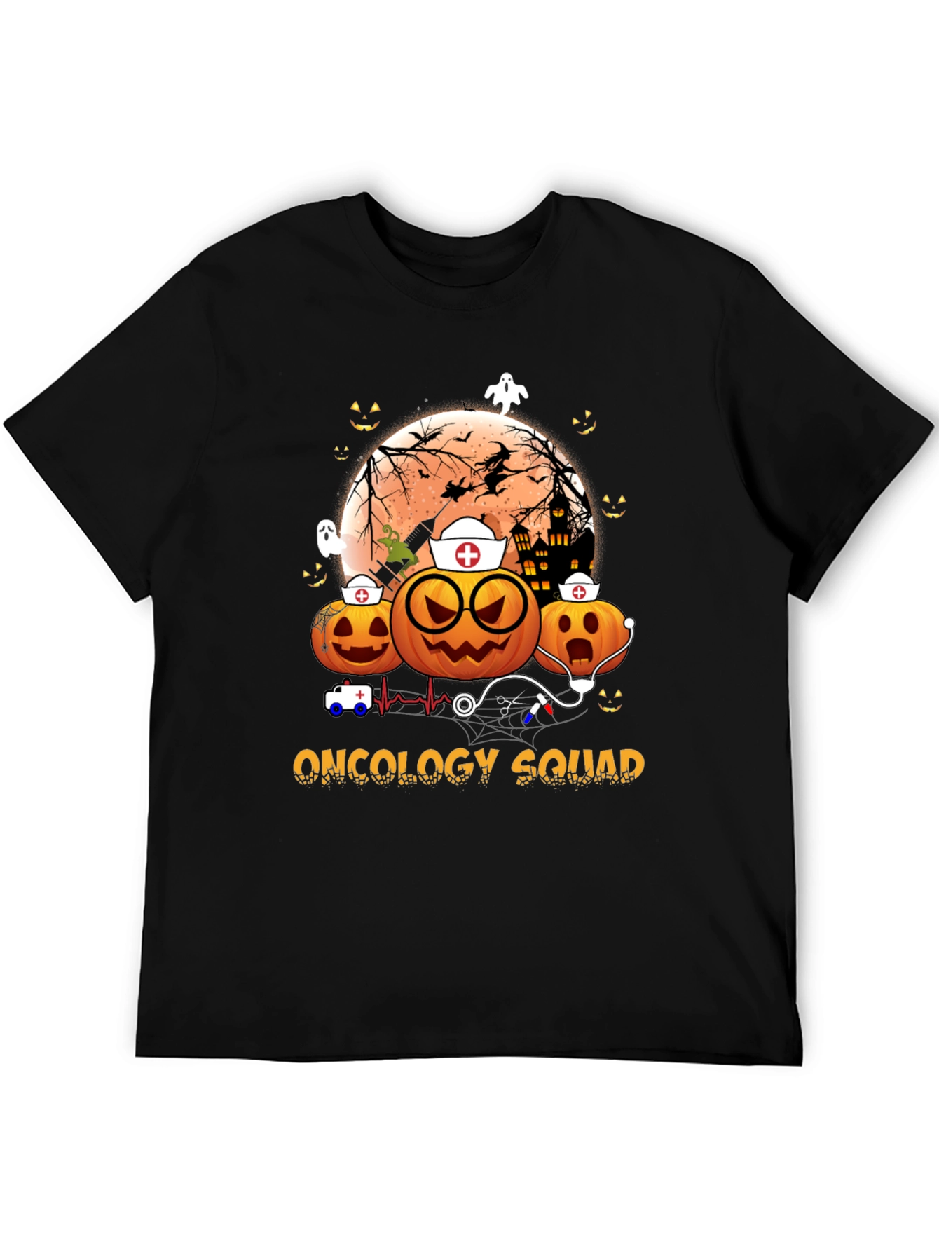 Oncology Squad Halloween Pumpkin Nurse T-Shirt