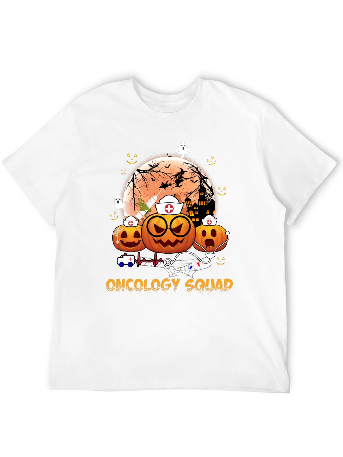 Oncology Squad Halloween Pumpkin Nurse T-Shirt