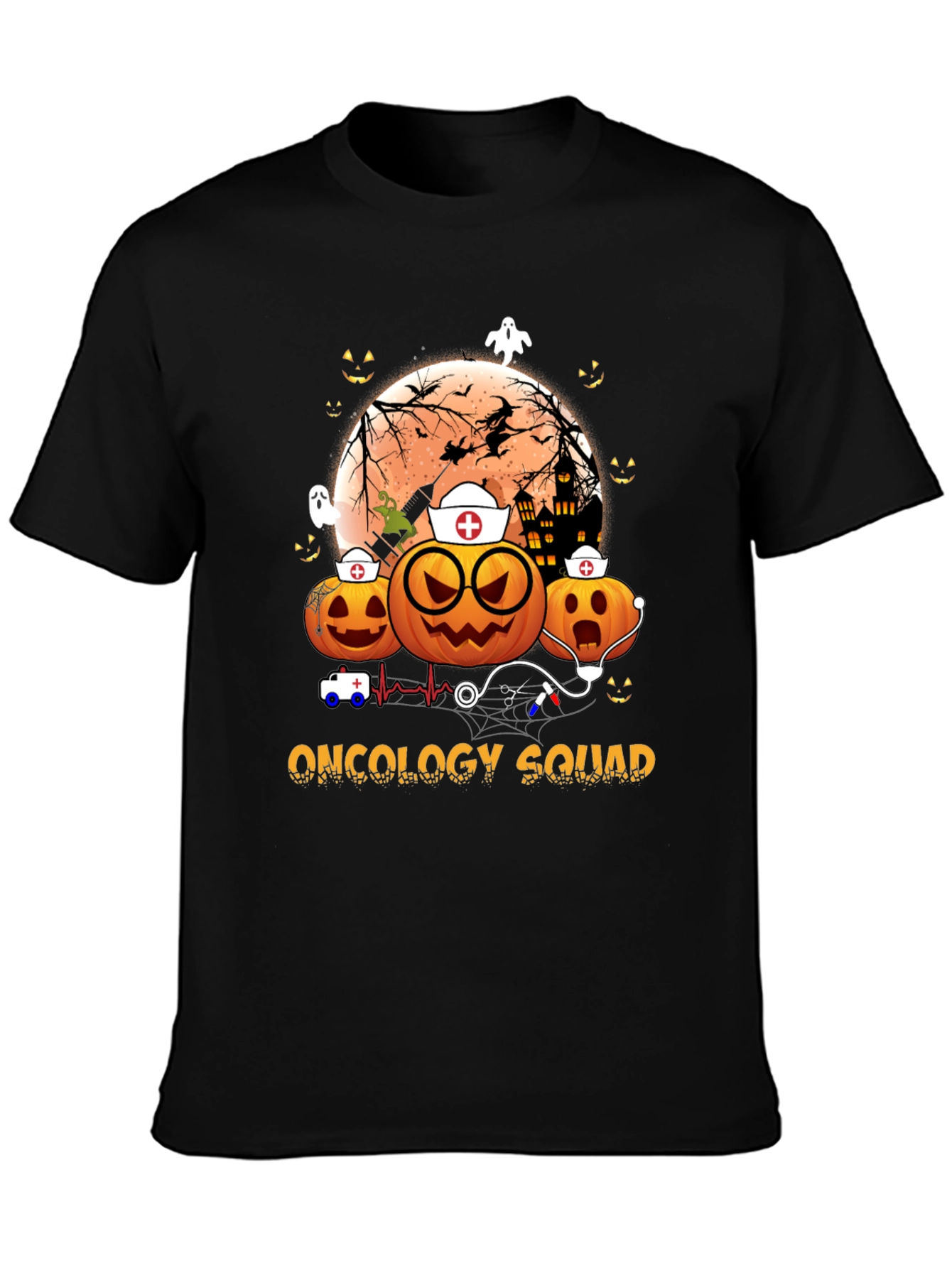 Oncology Squad Halloween Pumpkin Nurse T-Shirt