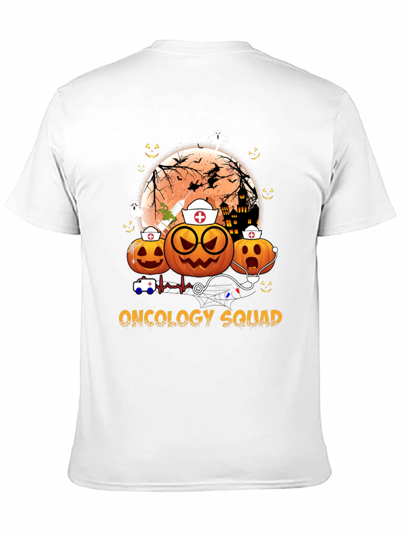 Oncology Squad Halloween Pumpkin Nurse T-Shirt