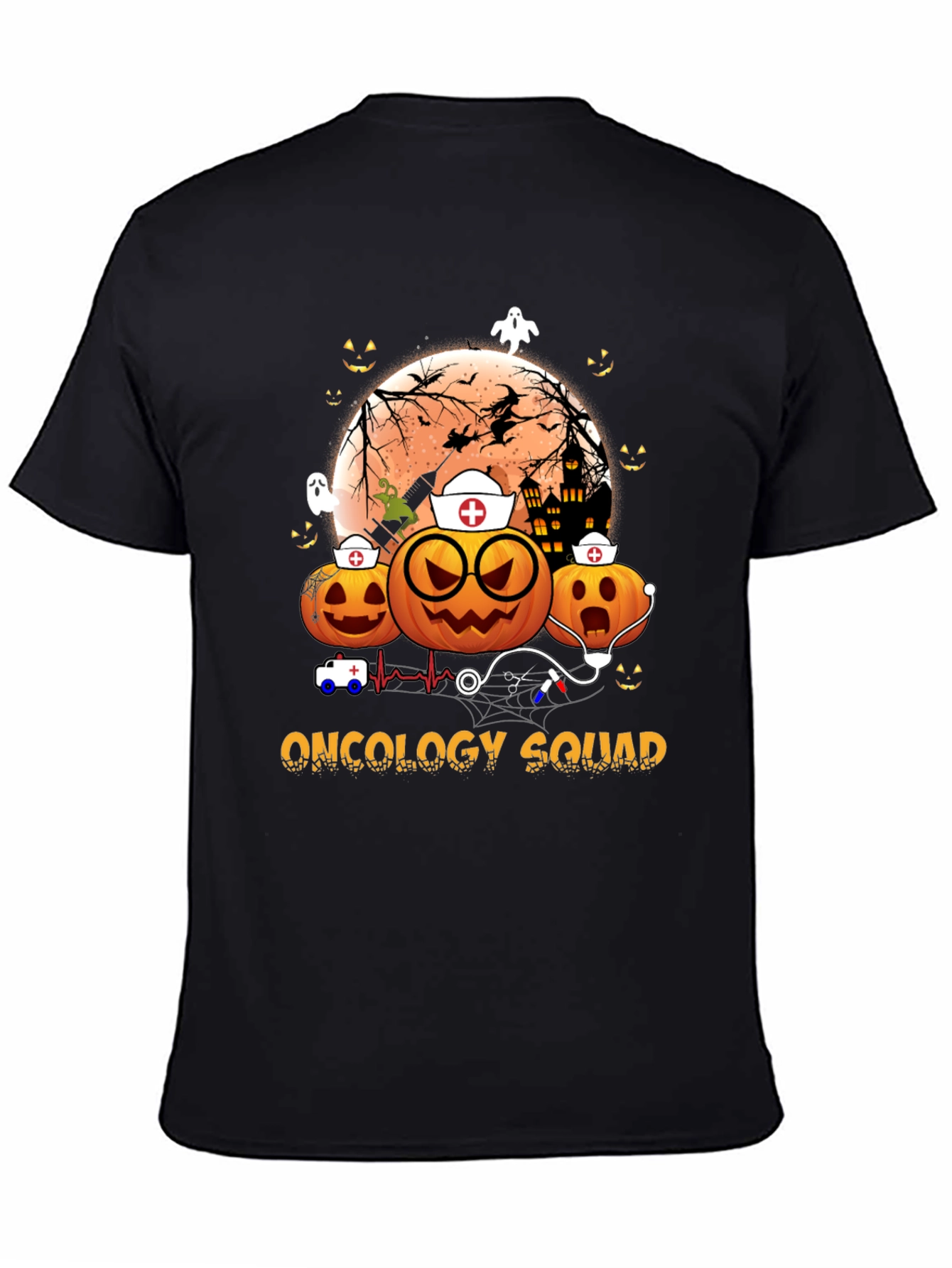 Oncology Squad Halloween Pumpkin Nurse T-Shirt