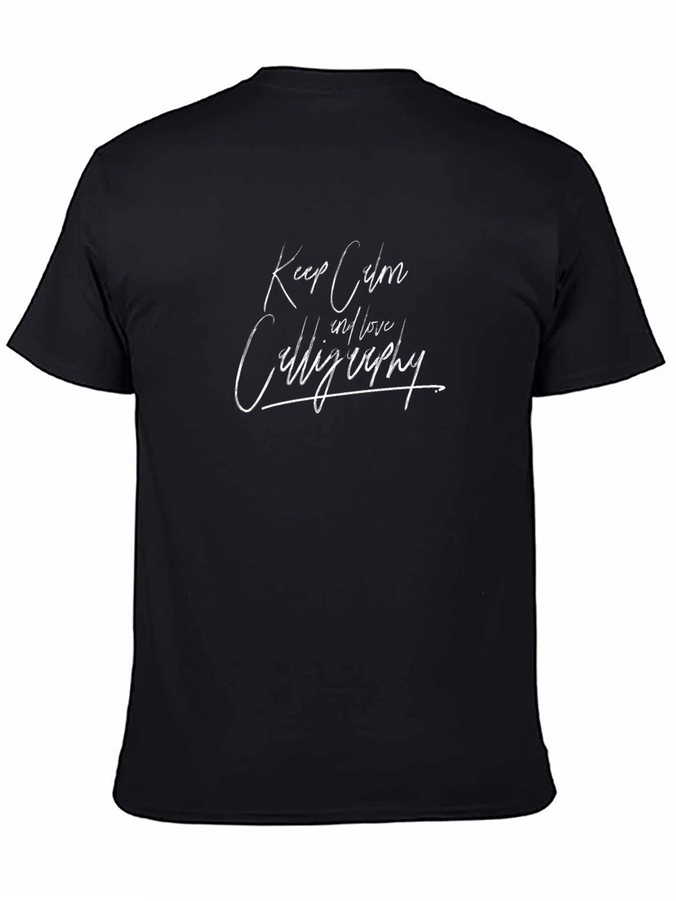 Keep Calm and Love Calligraphy Black T-Shirt