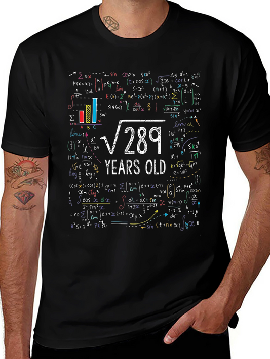 17th Birthday T-Shirt: Square Root of 289 Math Equation Tee