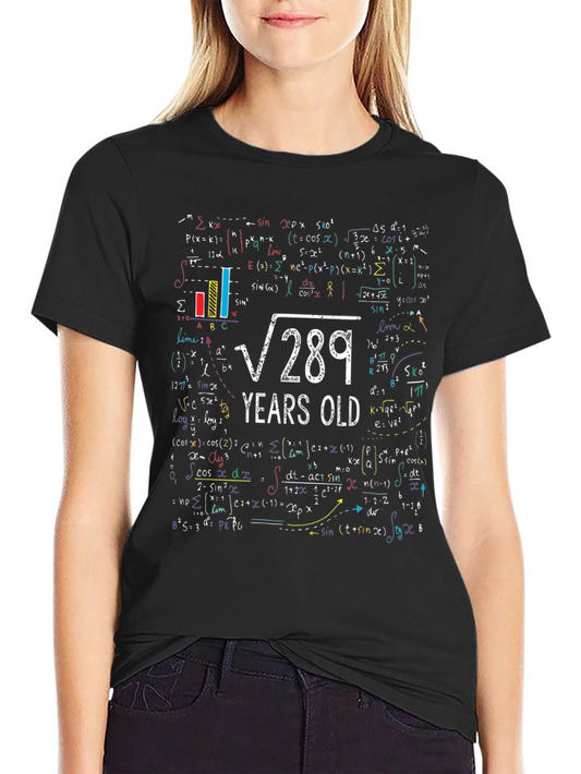 17th Birthday T-Shirt: Square Root of 289 Math Equation Tee
