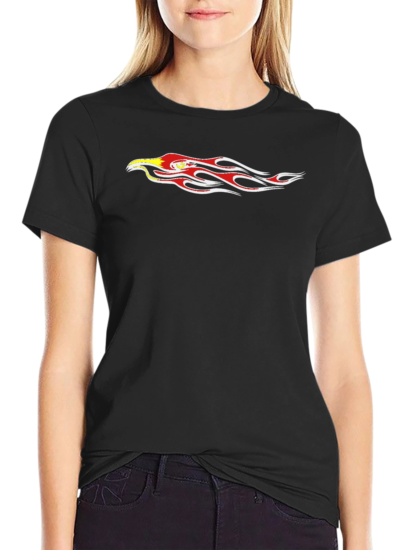 Black Eagle Flame Graphic T-Shirt