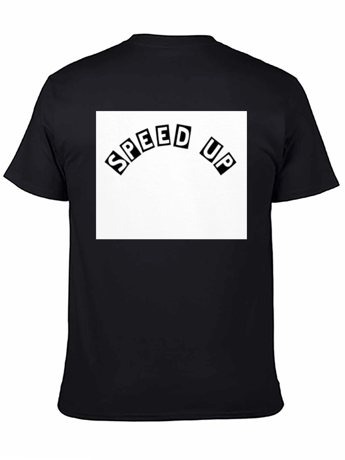 Speed Up Graphic Tee - Black Cotton T-Shirt