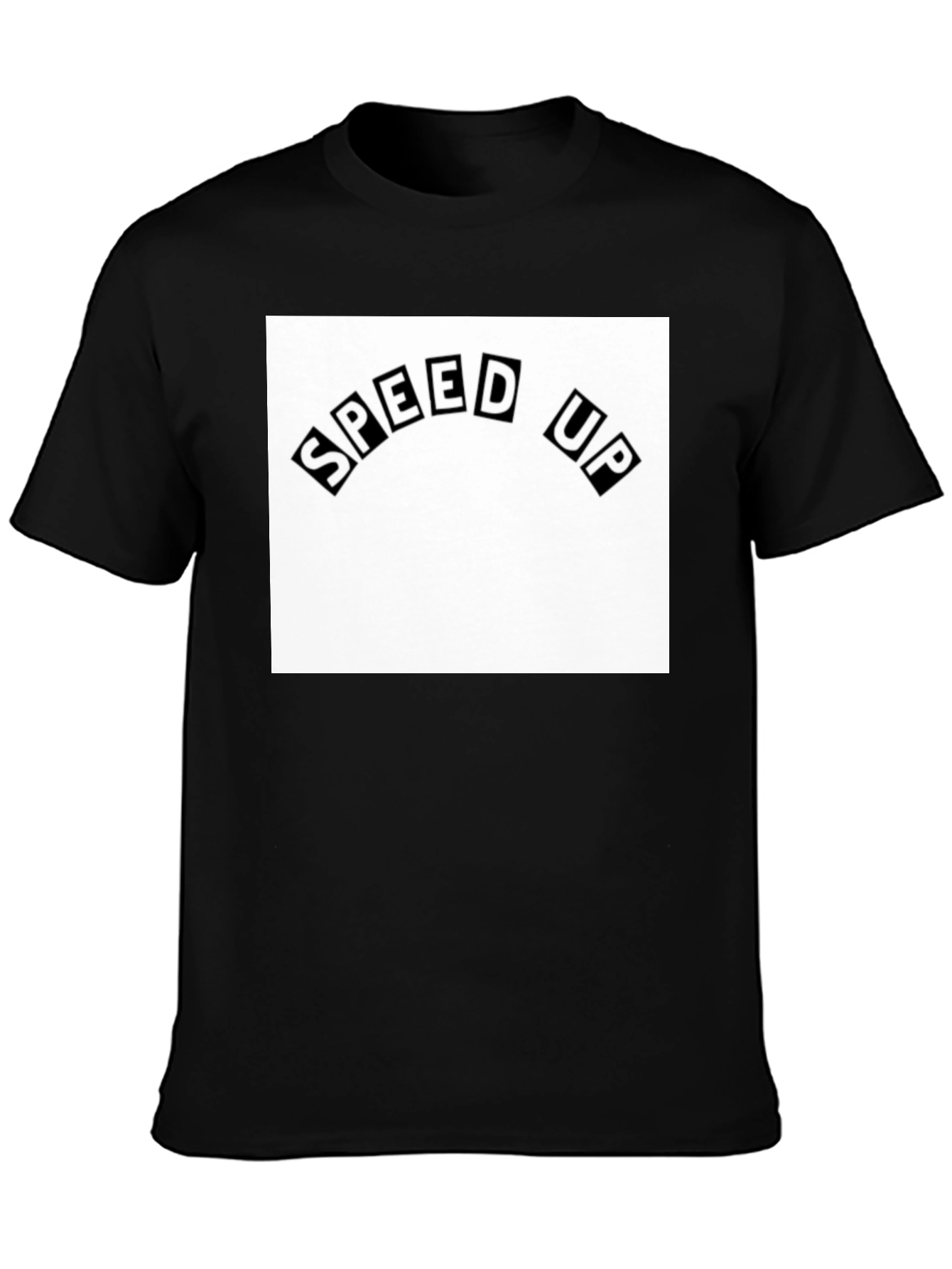 Speed Up Graphic Tee - Black Cotton T-Shirt