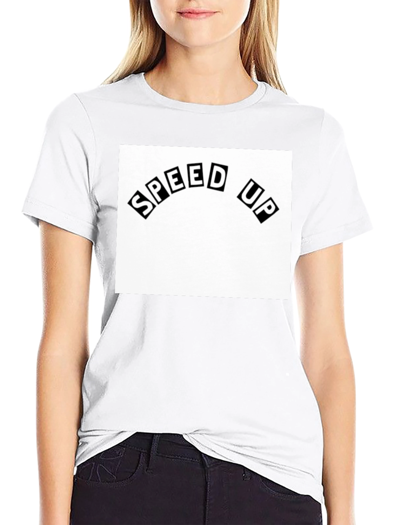 Speed Up Graphic Tee - Black Cotton T-Shirt