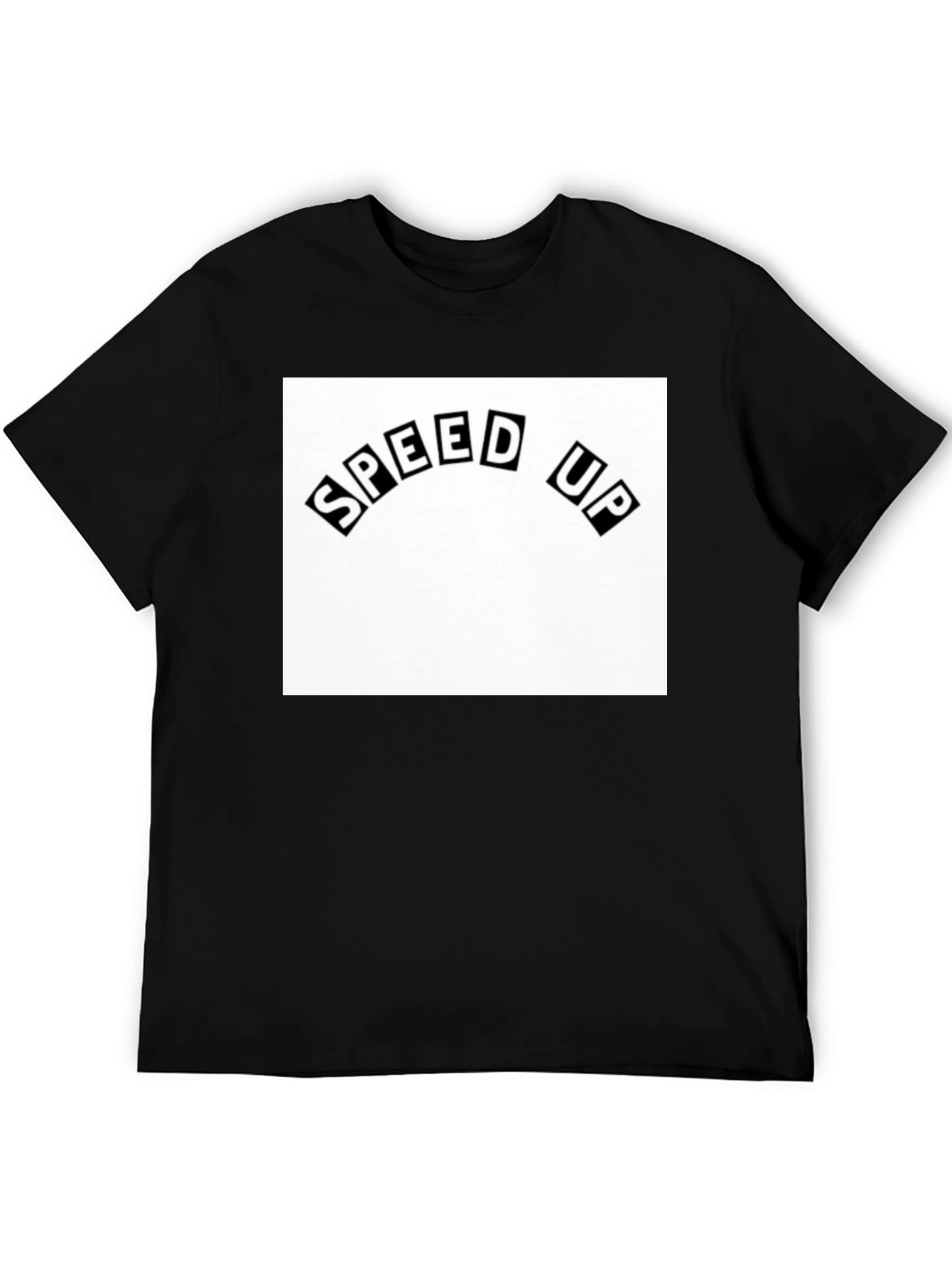 Speed Up Graphic Tee - Black Cotton T-Shirt
