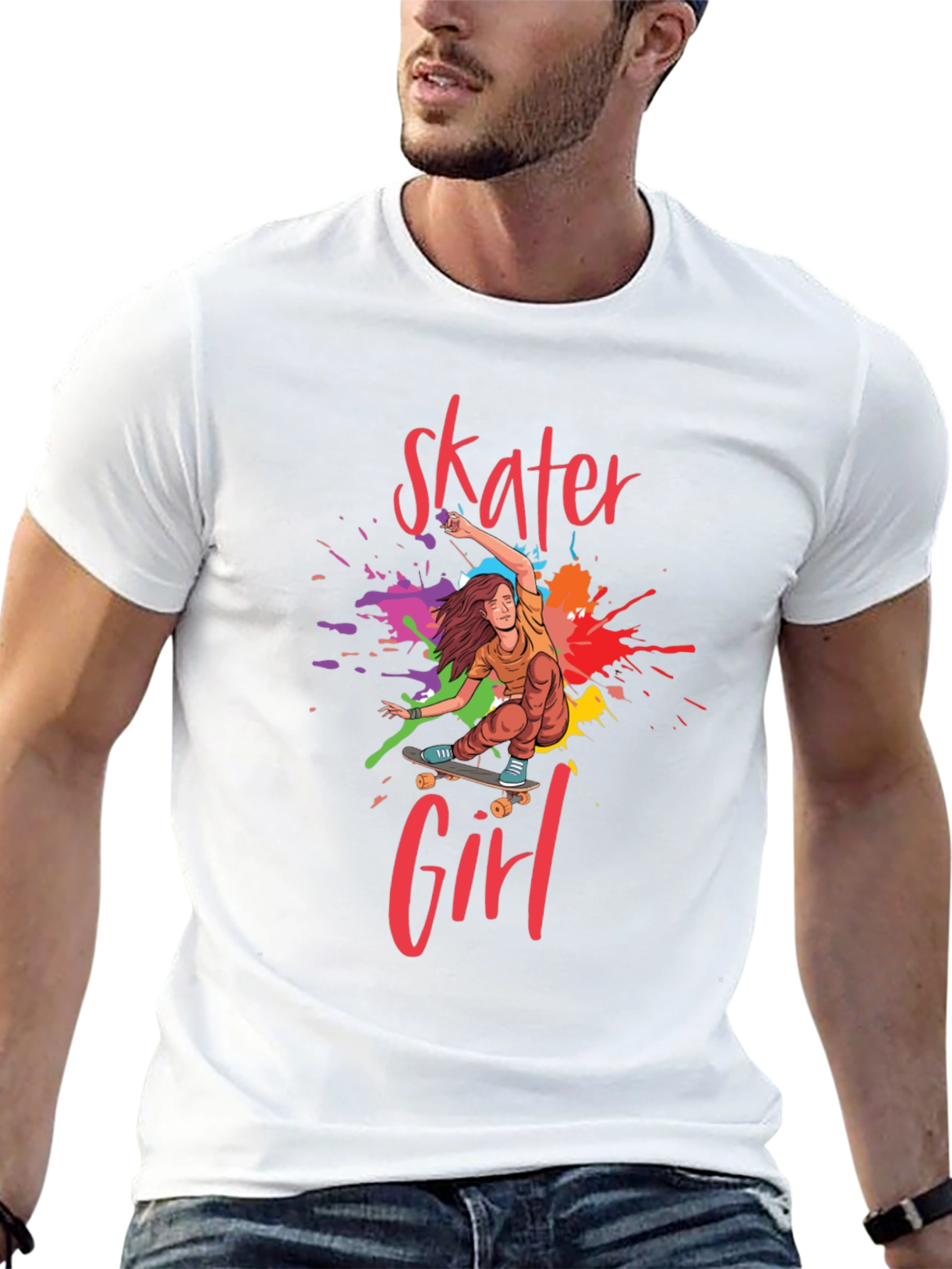 Skater Girl Graphic T-Shirt - Cool Trendy Tee