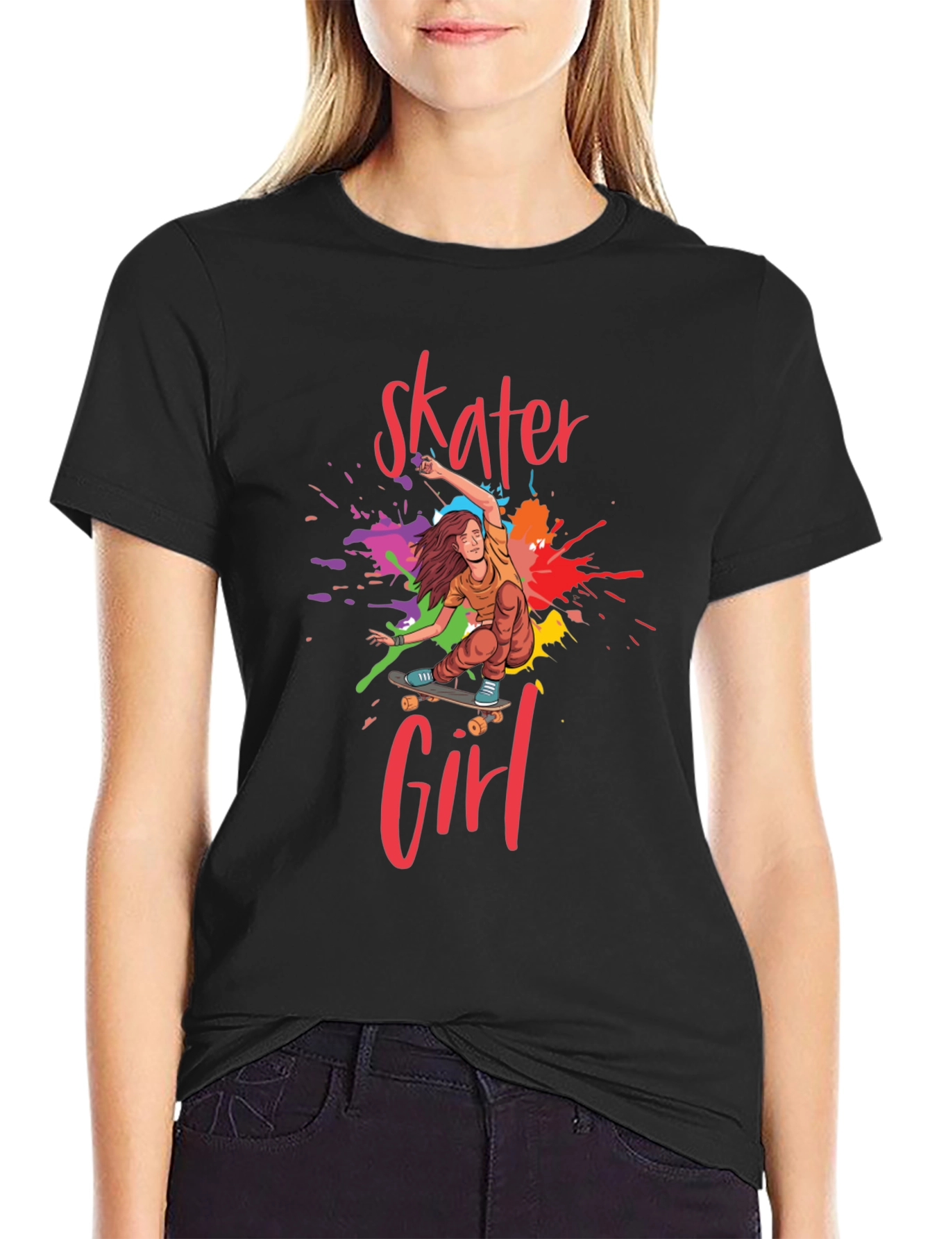 Skater Girl Graphic T-Shirt - Cool Trendy Tee
