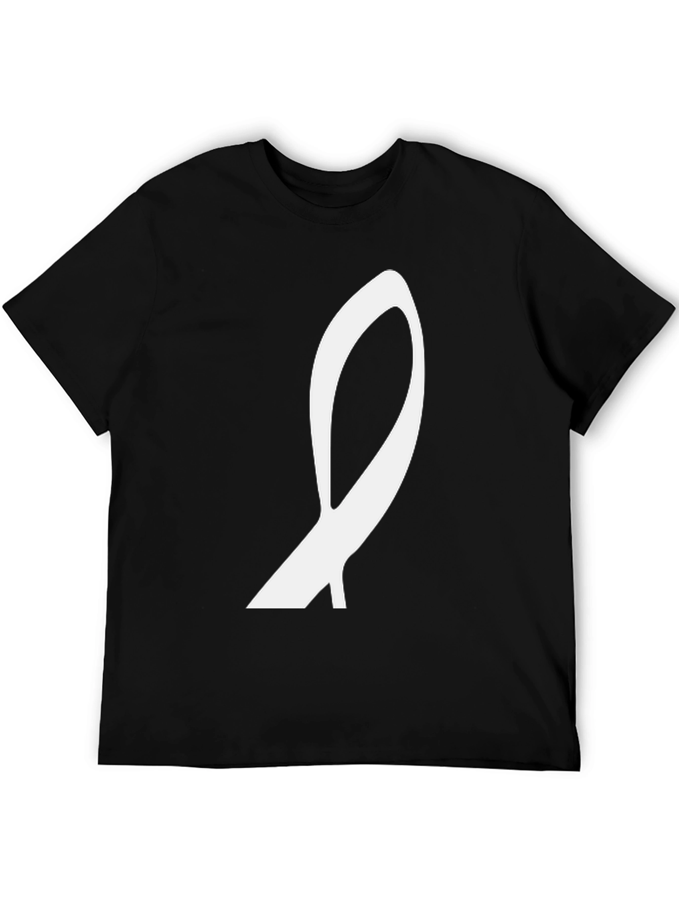 Abstract Symbol Graphic Tee - Black Casual T-Shirt