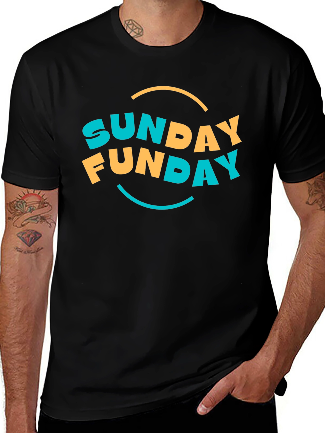 Sunday Funday Graphic Tee - Black Casual T-Shirt