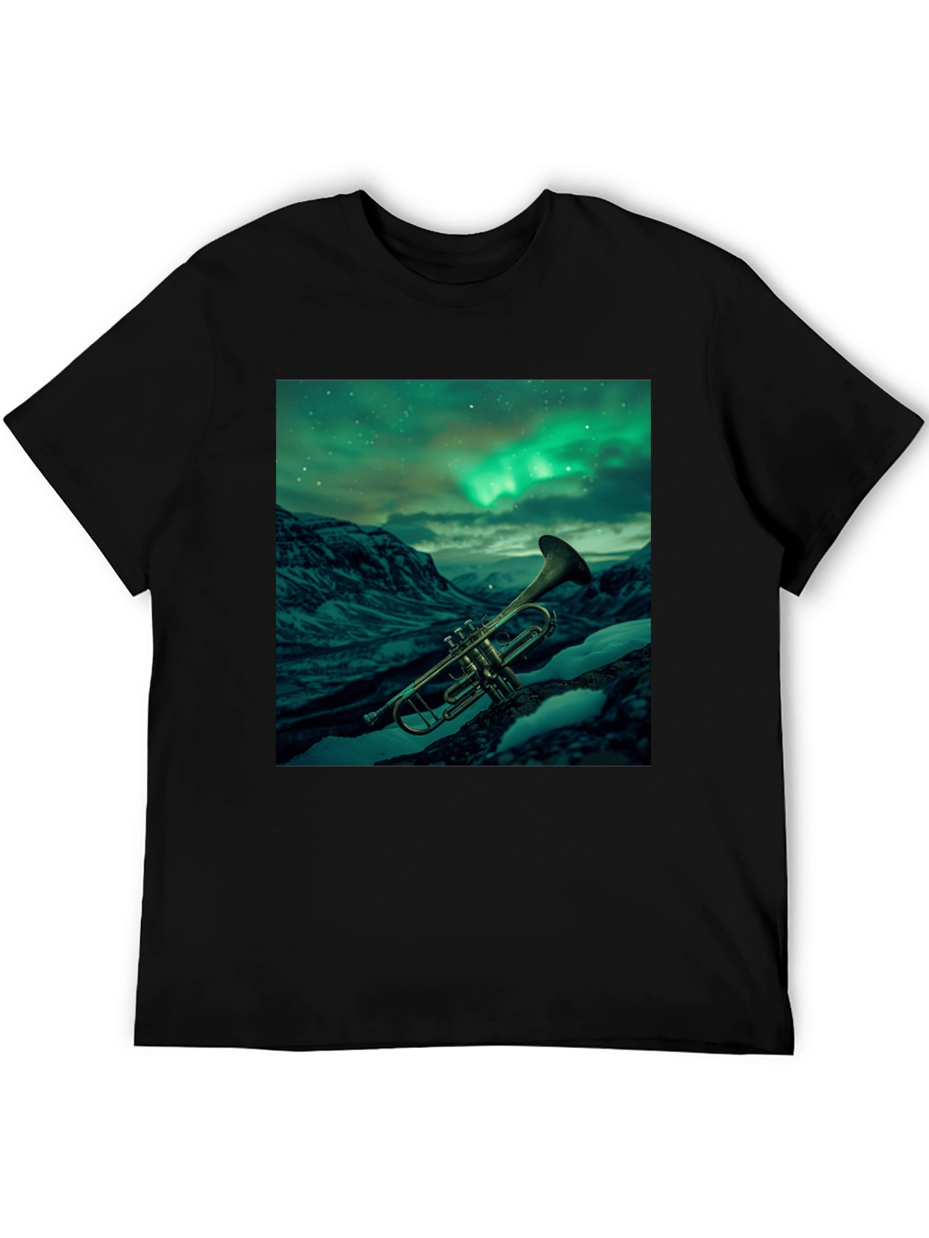 Trumpet Northern Lights Graphic T-Shirt