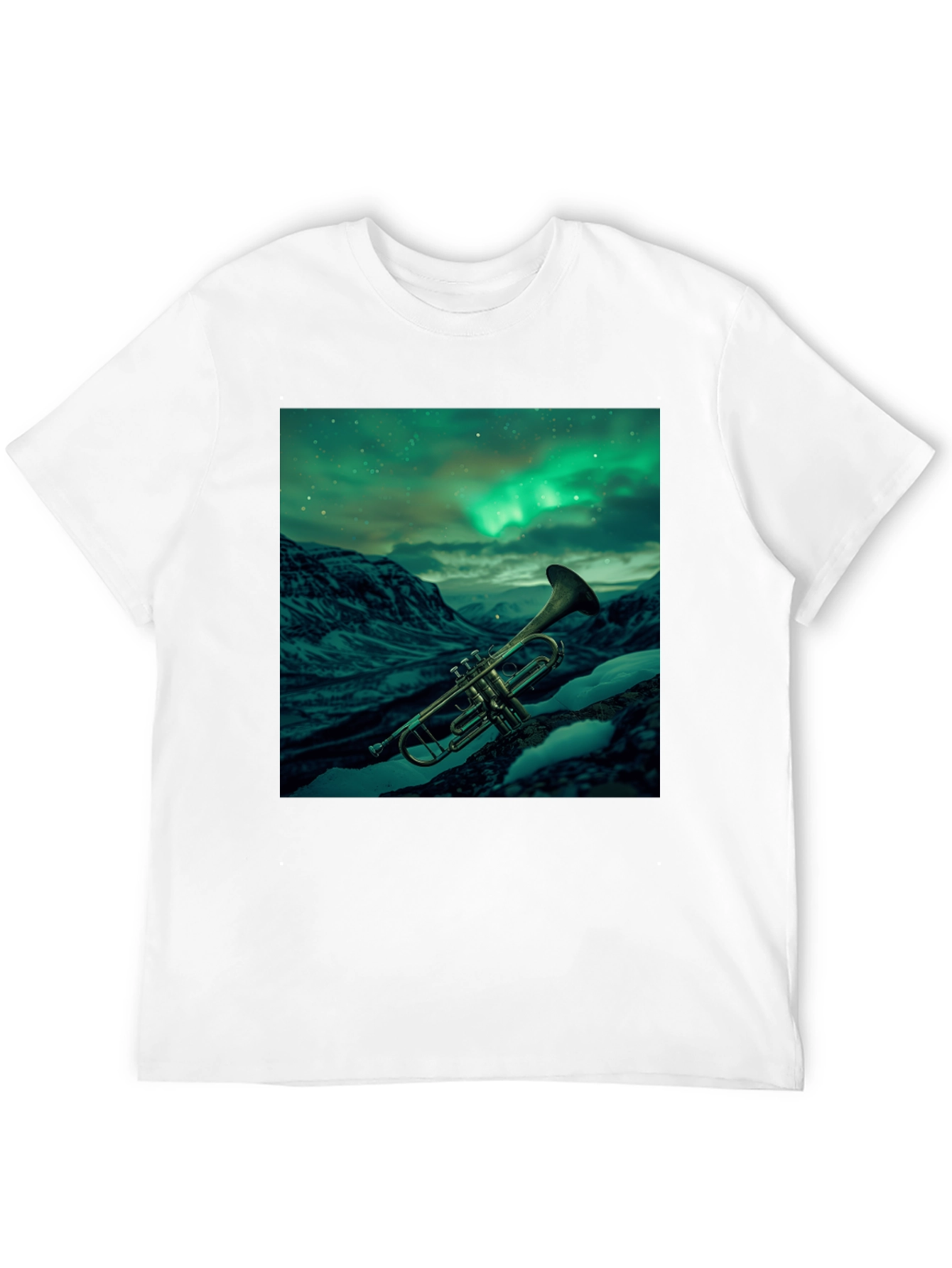 Trumpet Northern Lights Graphic T-Shirt
