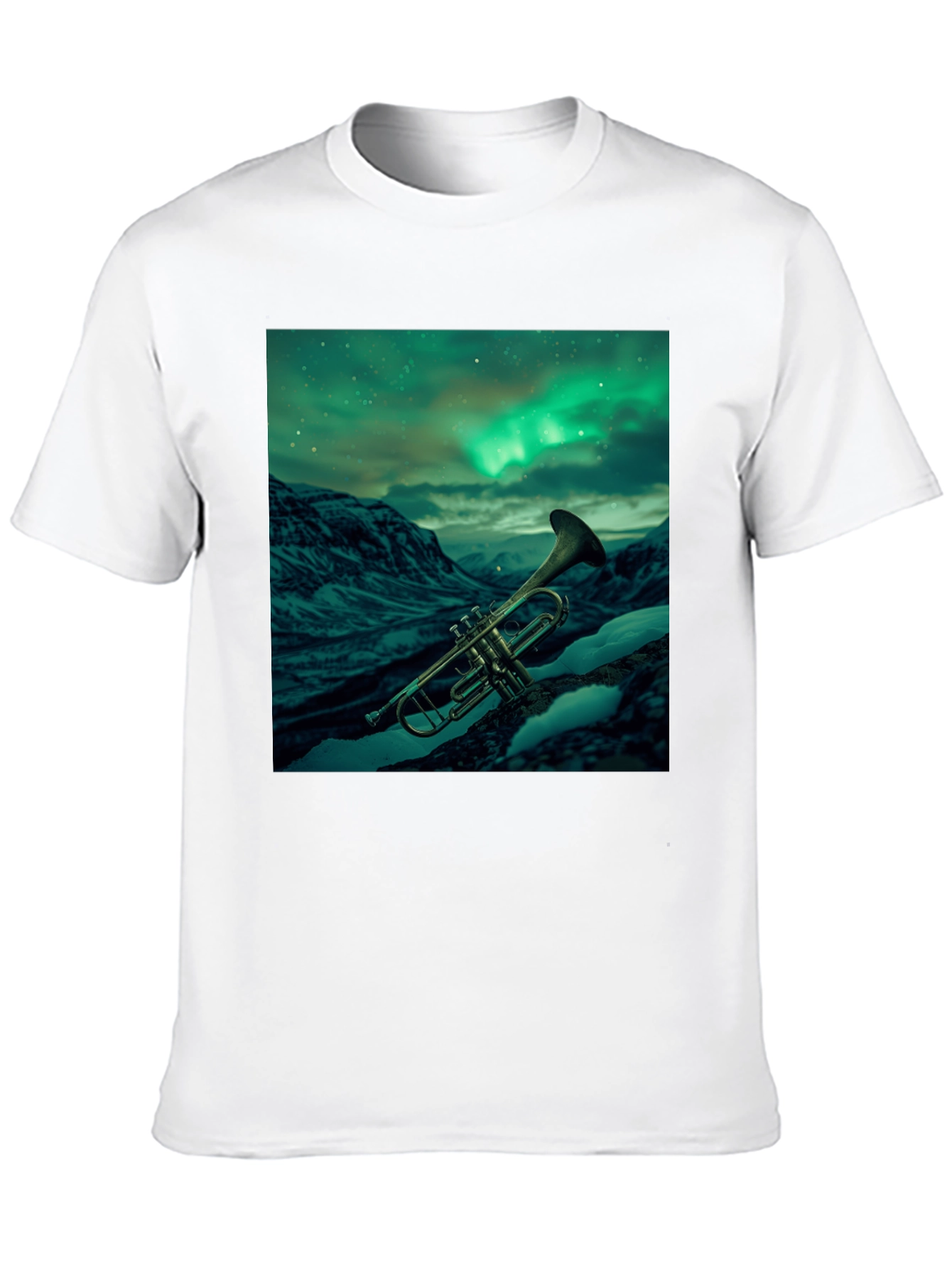 Trumpet Northern Lights Graphic T-Shirt