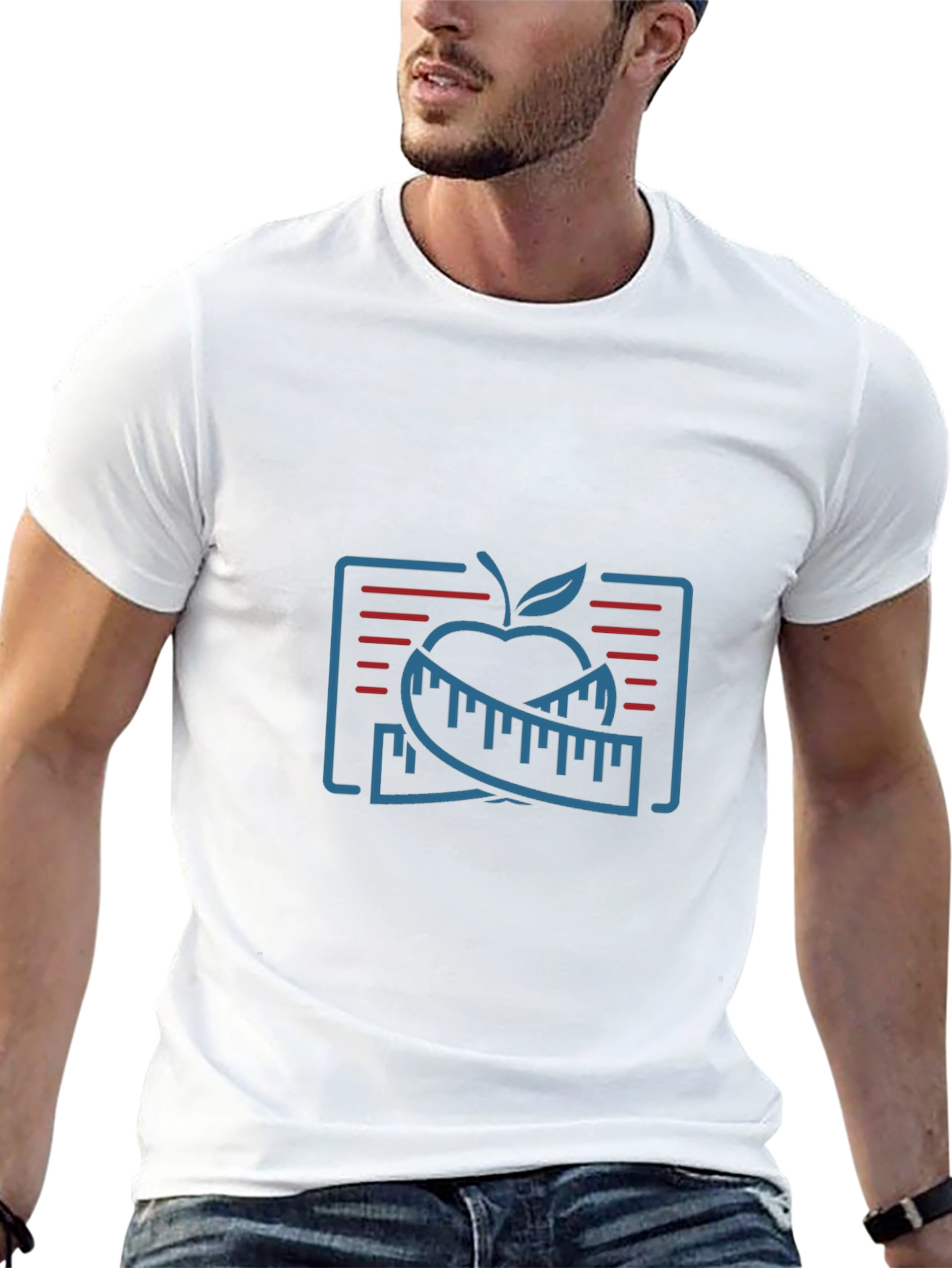 Fitness Apple Graphic T-Shirt - Slim Fit