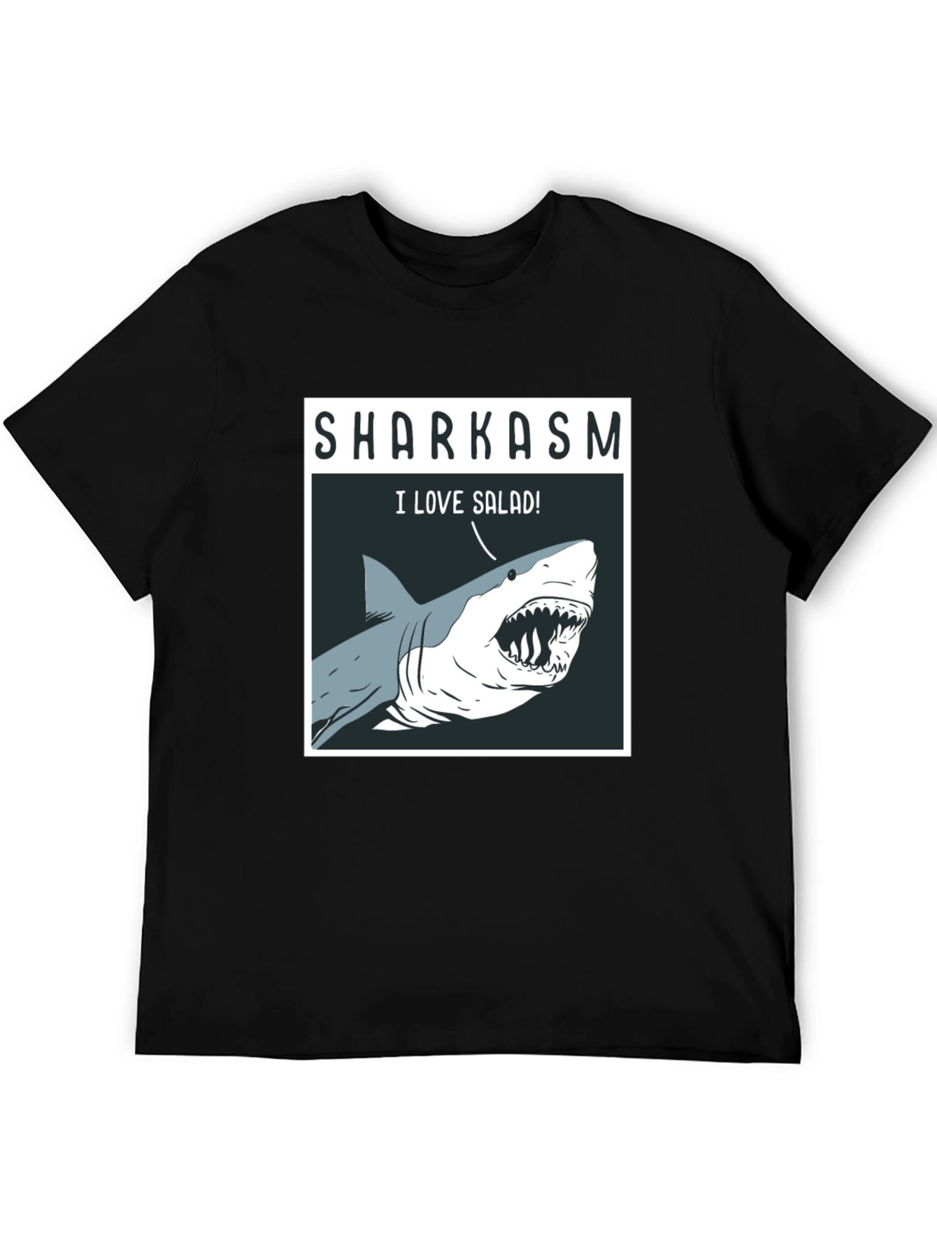 Sharkasm T-Shirt: I Love Salad! Funny Shark Tee