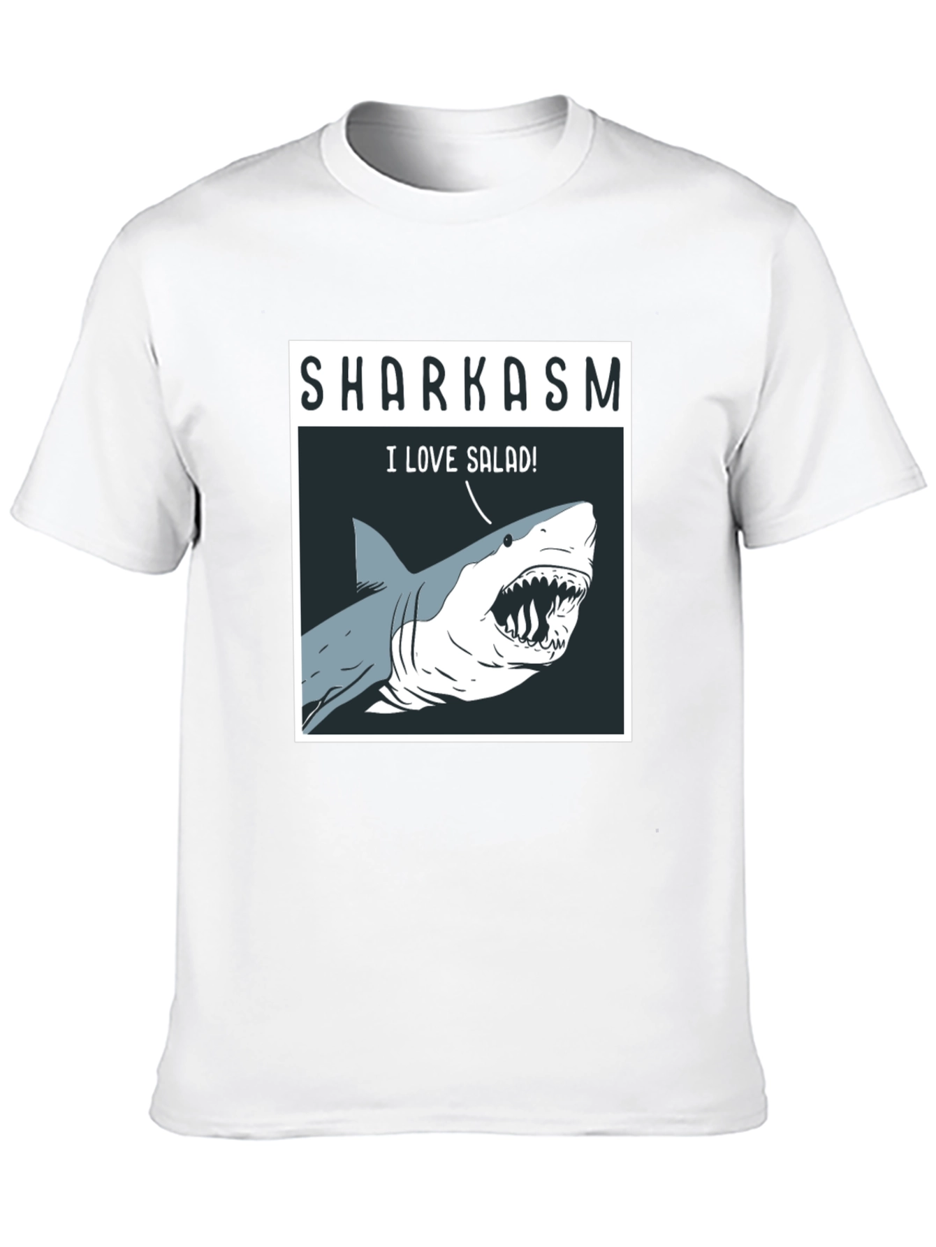 Sharkasm T-Shirt: I Love Salad! Funny Shark Tee