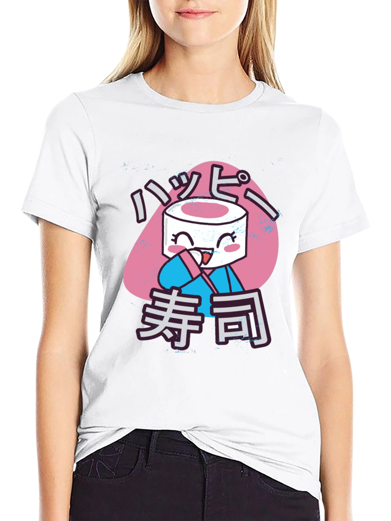Happy Sushi Graphic Tee - Anime Inspired