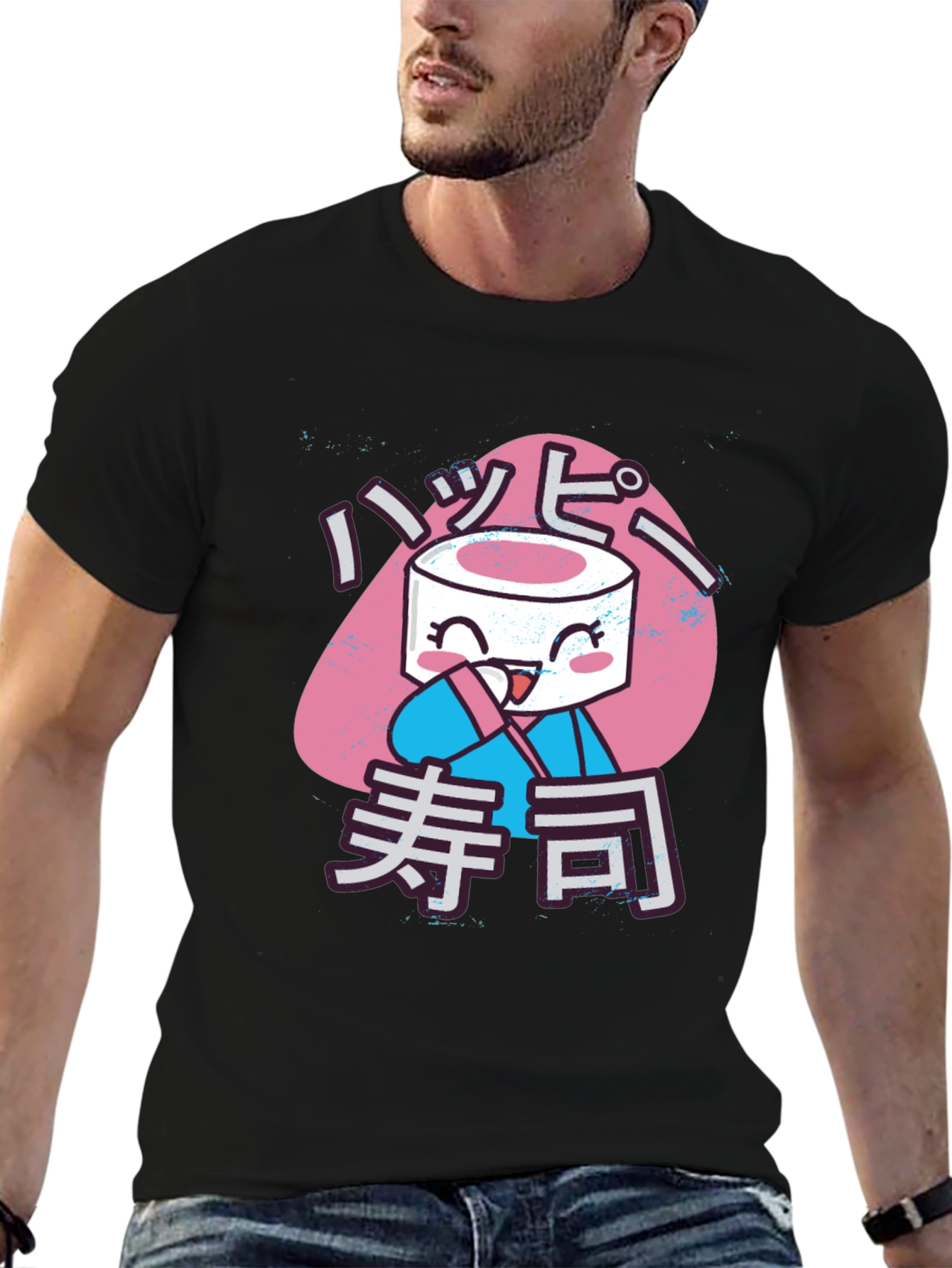 Happy Sushi Graphic Tee - Anime Inspired