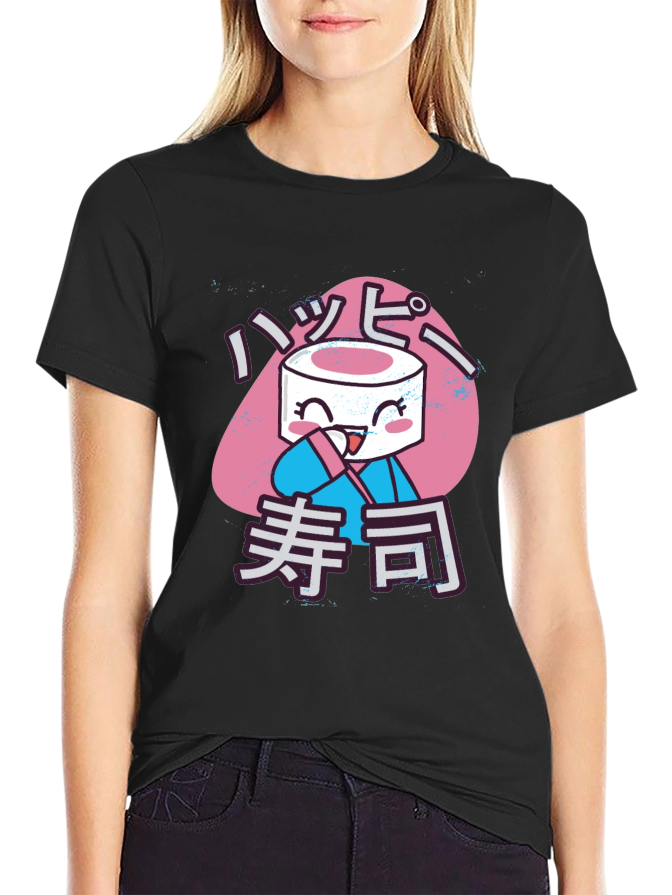 Happy Sushi Graphic Tee - Anime Inspired