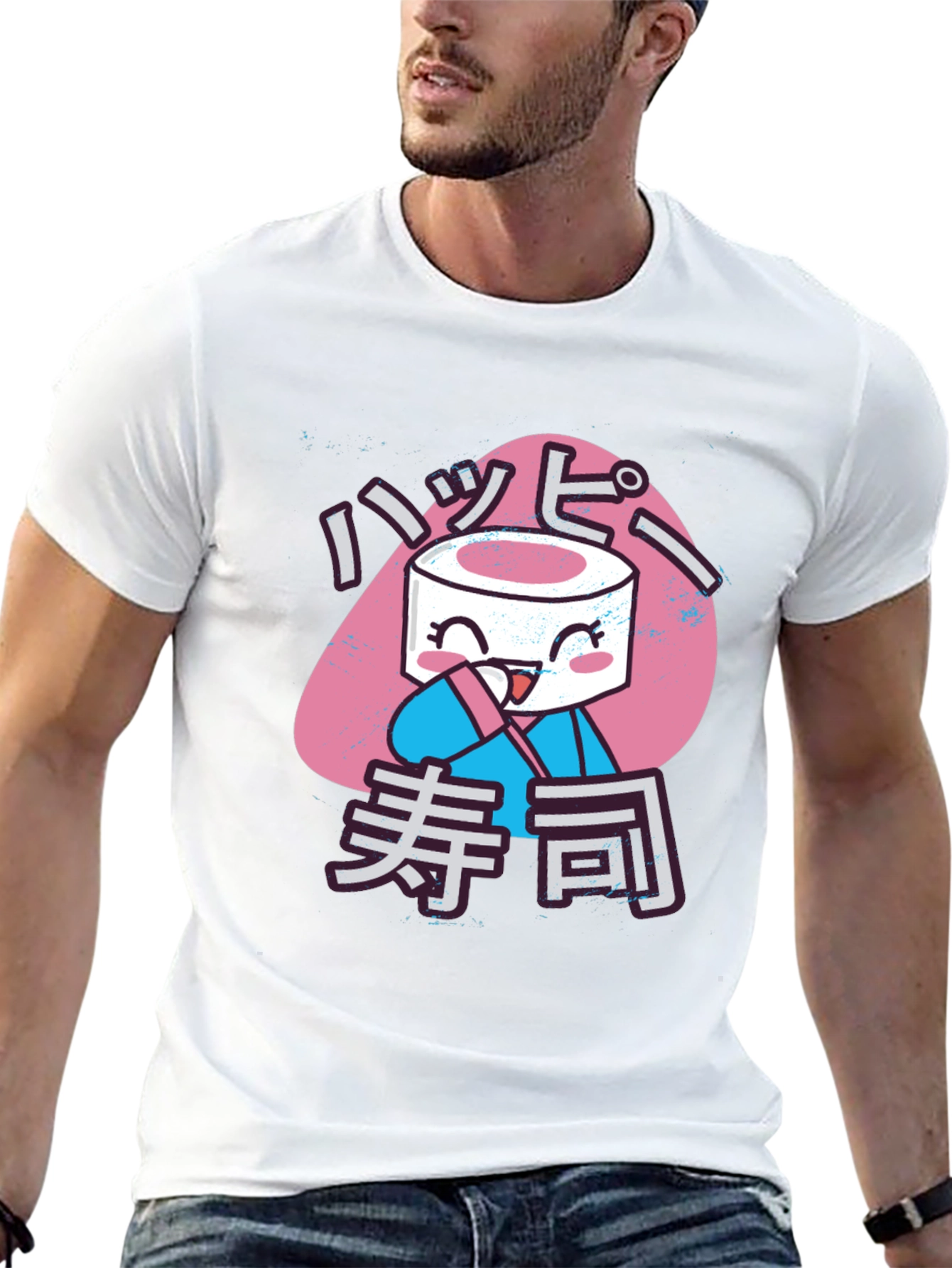 Happy Sushi Graphic Tee - Anime Inspired