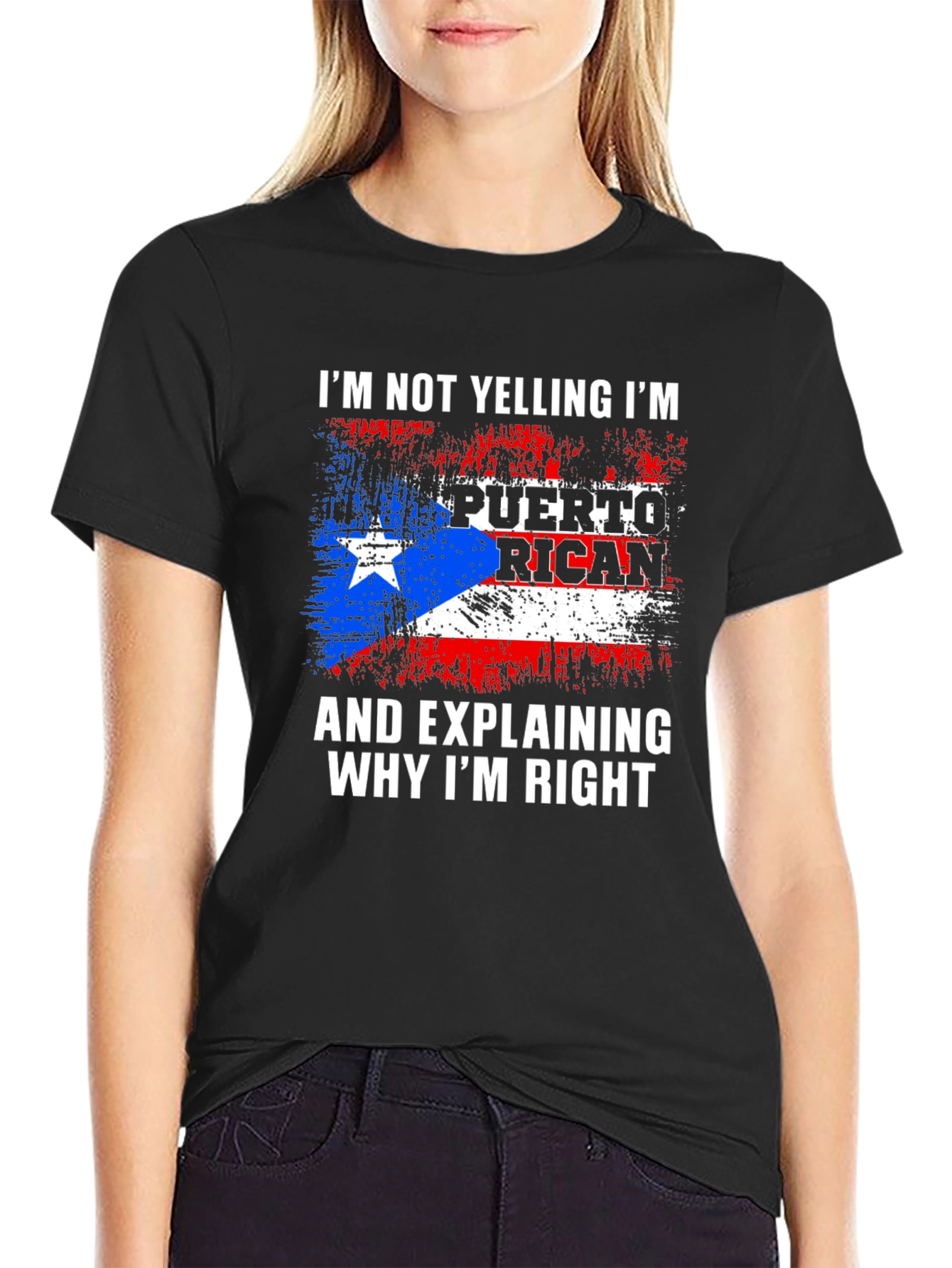 Puerto Rican Flag Graphic Tee - Im Not Yelling